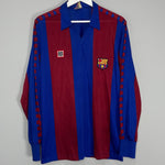 Shop 1984/89 BARCELONA L/S HOME SHIRT (L) MEYBA, classic football shirts, vintage football shirts & retro soccer jerseys at Cult Kits
