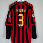 Shop 2005/06 AC MILAN MALDINI #3 C/L L/S HOME SHIRT (L) ADIDAS, classic football shirts, vintage football shirts & retro soccer jerseys at Cult Kits