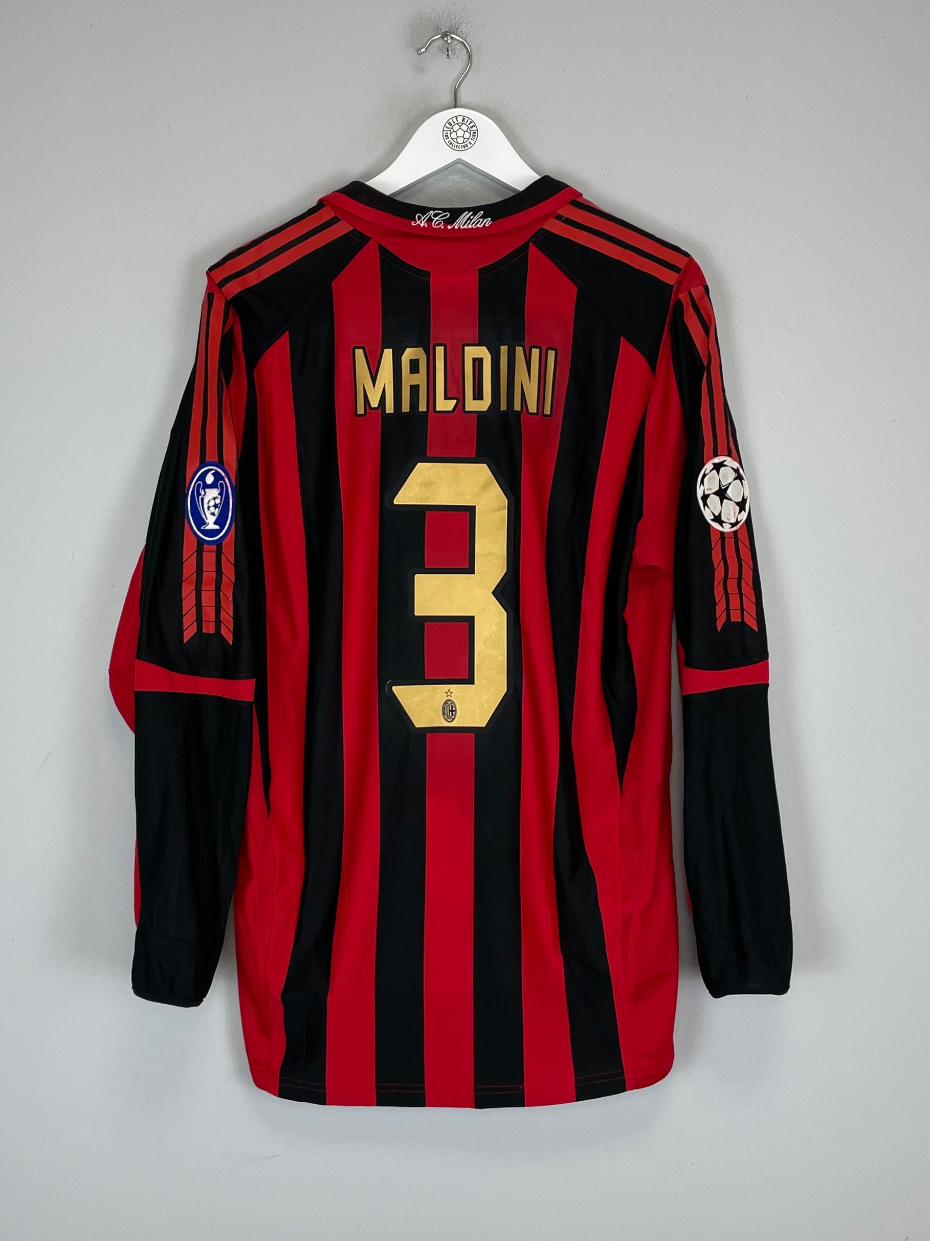 Shop 2005/06 AC MILAN MALDINI #3 C/L L/S HOME SHIRT (L) ADIDAS, classic football shirts, vintage football shirts & retro soccer jerseys at Cult Kits