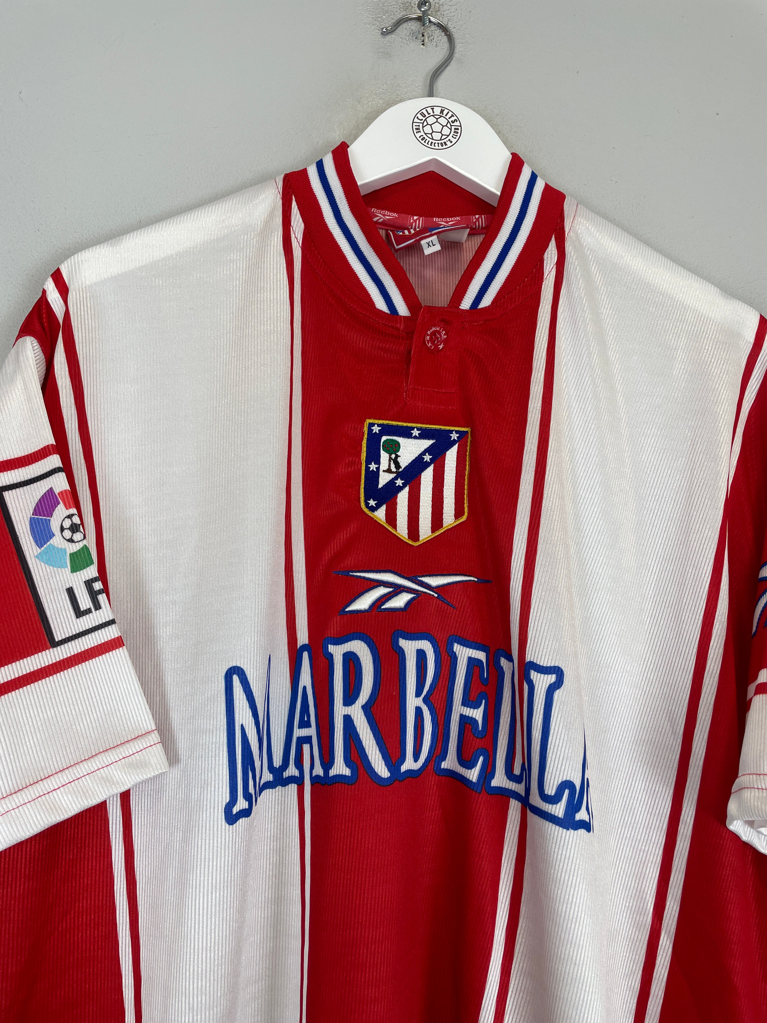 Shop 1999/00 ATLETICO MADRID HOME SHIRT (XL) REEBOK, classic football shirts, vintage football shirts & retro soccer jerseys at Cult Kits