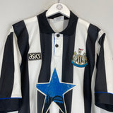 Shop 1993/95 NEWCASTLE UNITED HOME SHIRT (L) ASICS, classic football shirts, vintage football shirts & retro soccer jerseys at Cult Kits