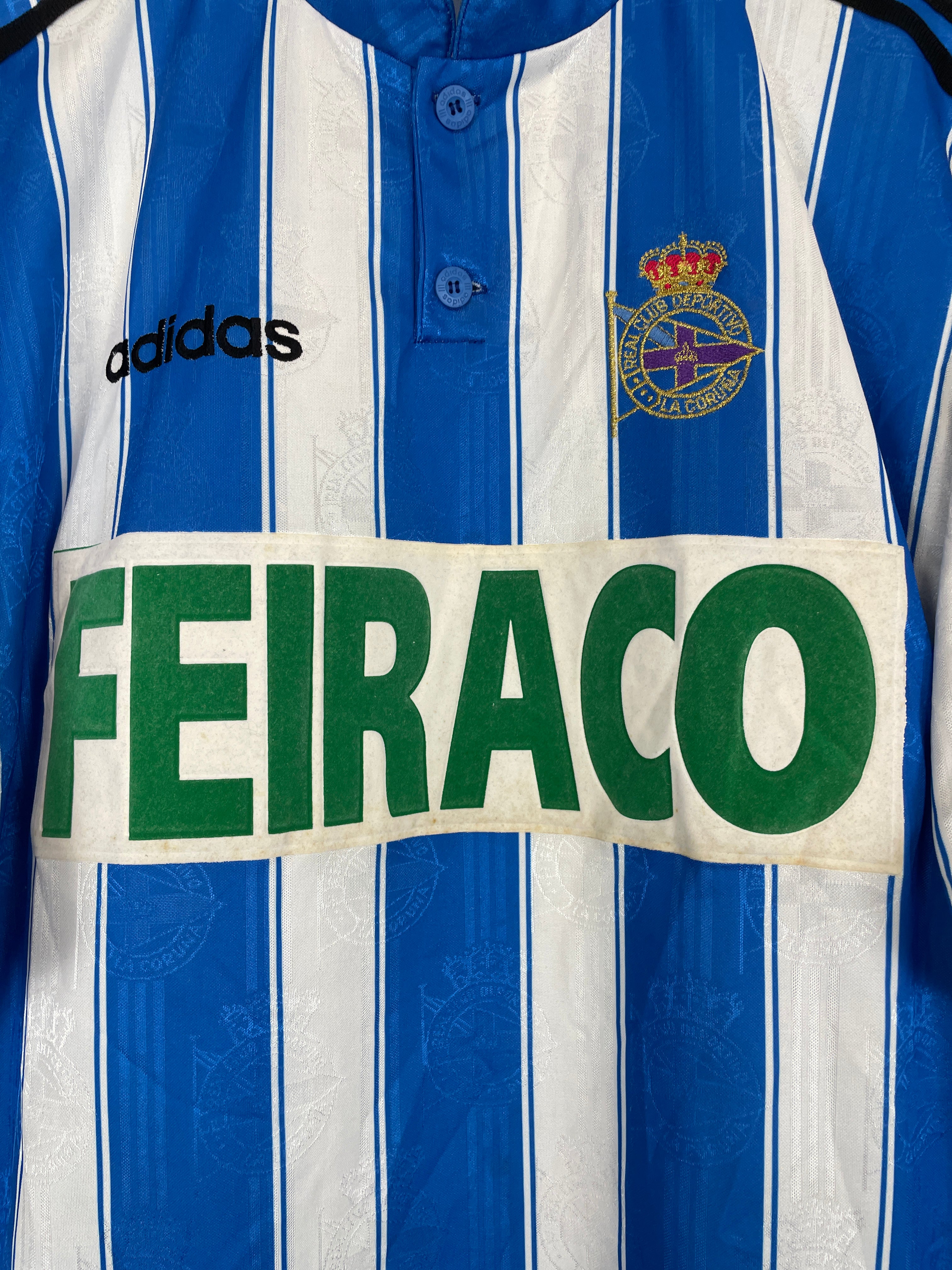 Shop 1997/98 DEPORTIVO LA CORUNA HOME SHIRT (XL) ADIDAS, classic football shirts, vintage football shirts & retro soccer jerseys at Cult Kits