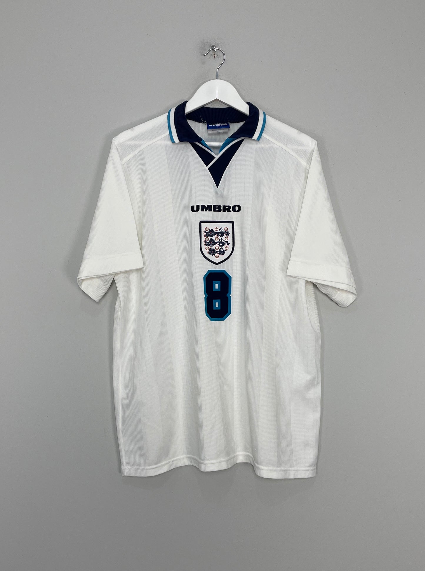 1995/97 ENGLAND GASCOIGNE #8 HOME SHIRT (XL) UMBRO