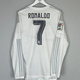 Shop 2015/16 REAL MADRID RONALDO #7 L/S HOME SHIRT (M) ADIDAS, classic football shirts, vintage football shirts & retro soccer jerseys at Cult Kits
