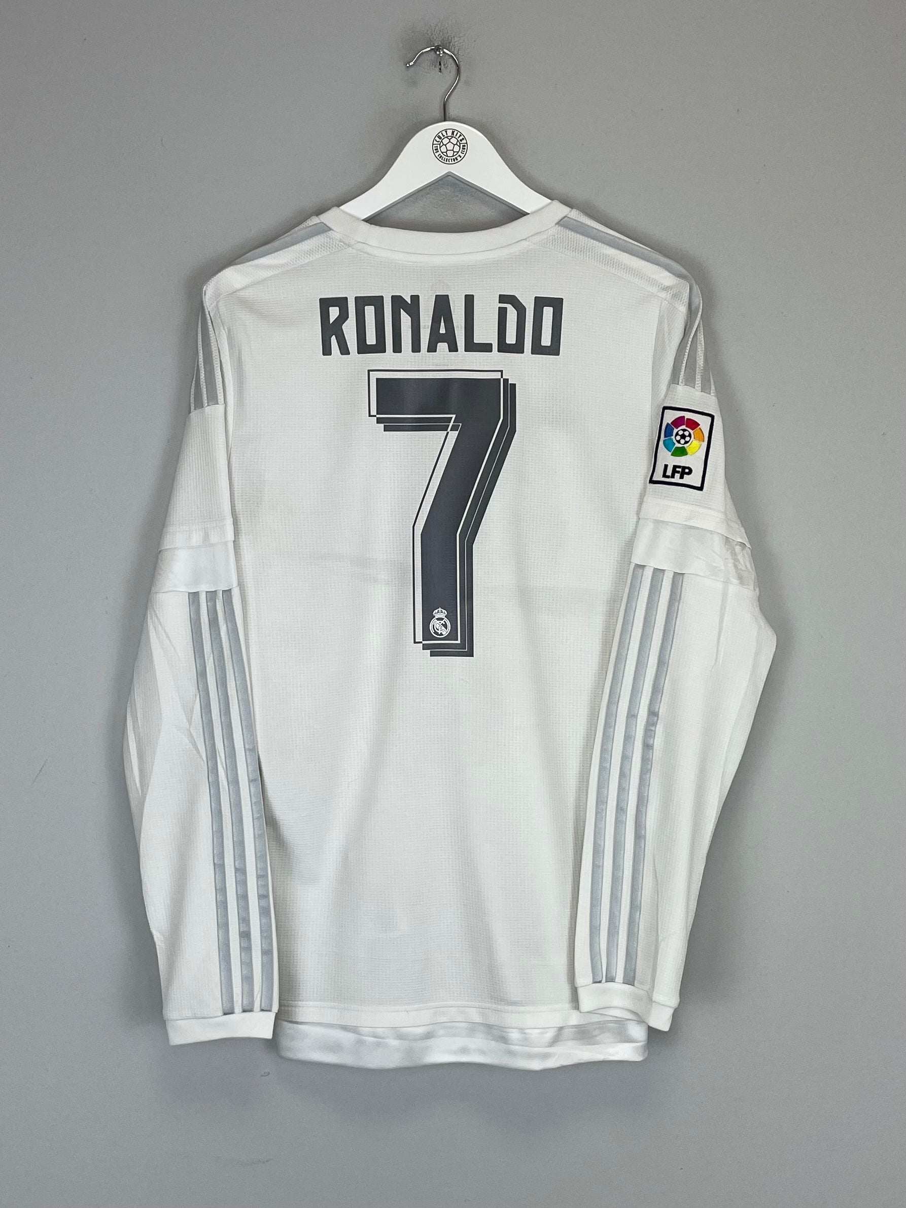 Shop 2015/16 REAL MADRID RONALDO #7 L/S HOME SHIRT (M) ADIDAS, classic football shirts, vintage football shirts & retro soccer jerseys at Cult Kits