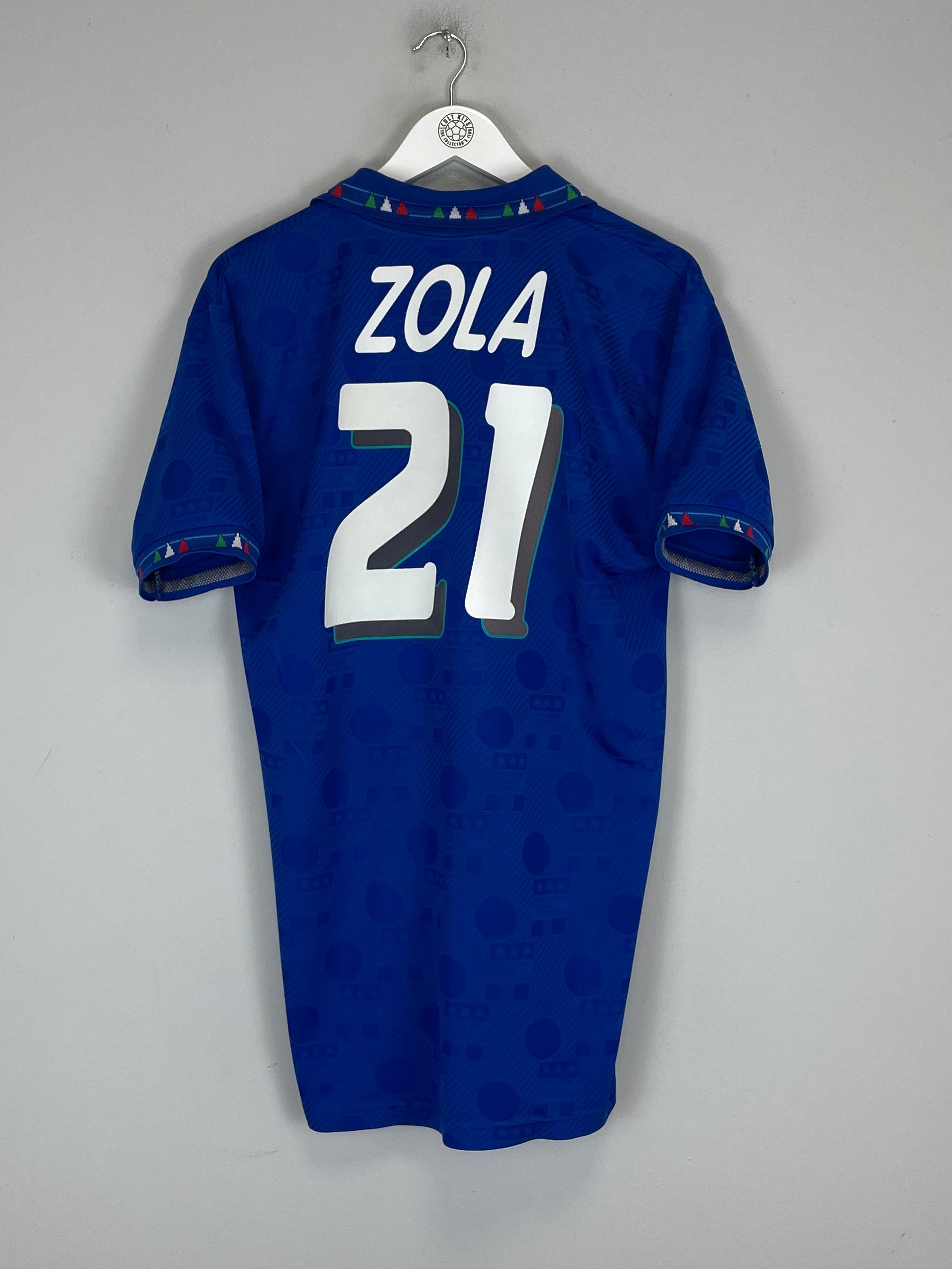 Shop 1994 ITALY ZOLA #21 HOME SHIRT (XL) DIADORA, classic football shirts, vintage football shirts & retro soccer jerseys at Cult Kits