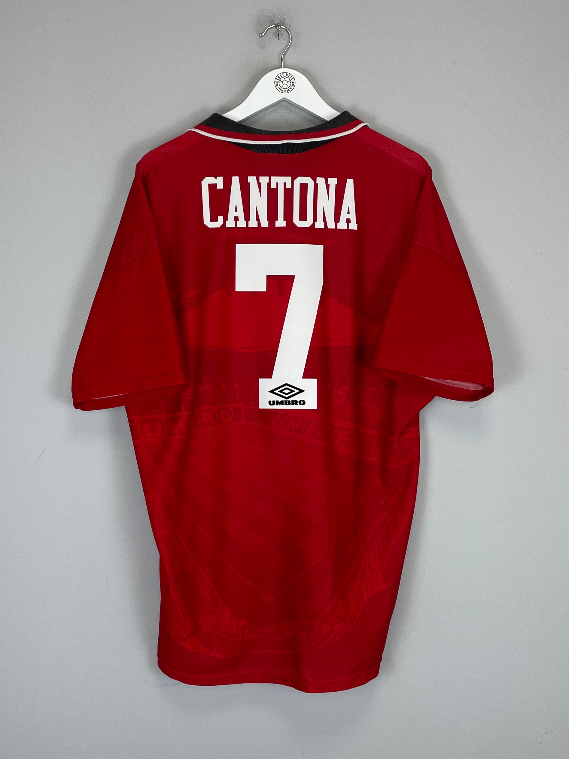 Shop 1994/96 MANCHESTER UNITED CANTONA #7 HOME SHIRT (XXL) UMBRO, classic football shirts, vintage football shirts & retro soccer jerseys at Cult Kits