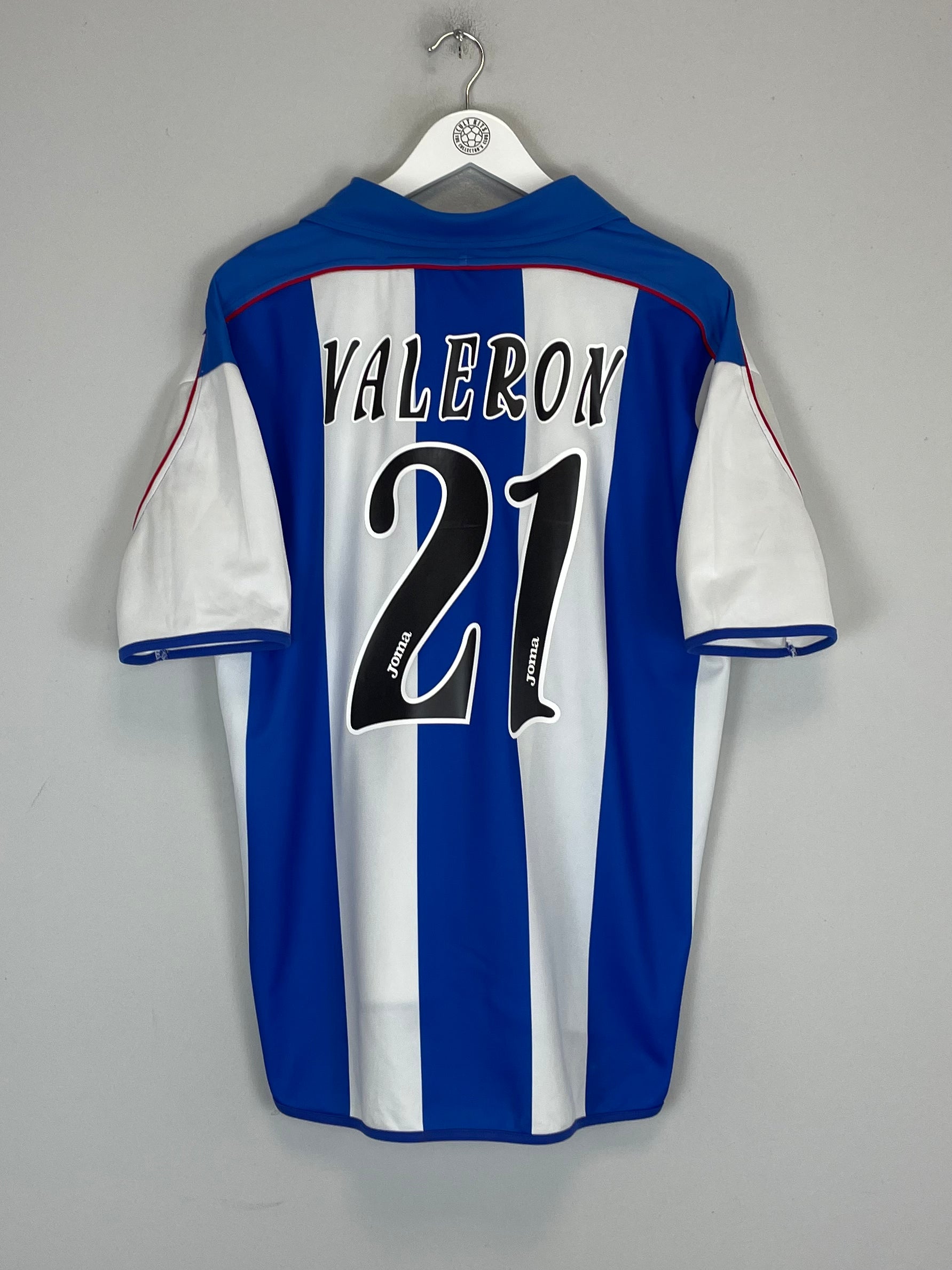 Shop 2001/02 DEPORTIVO LA CORUNA VALERON #21 HOME SHIRT (L) JOMA, classic football shirts, vintage football shirts & retro soccer jerseys at Cult Kits
