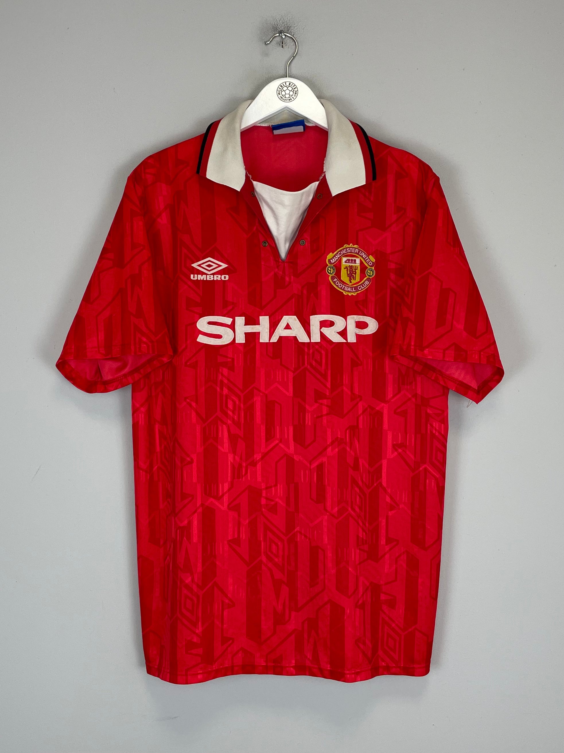 Shop 1992/94 MANCHESTER UNITED HOME SHIRT (XL) UMBRO, classic football shirts, vintage football shirts & retro soccer jerseys at Cult Kits