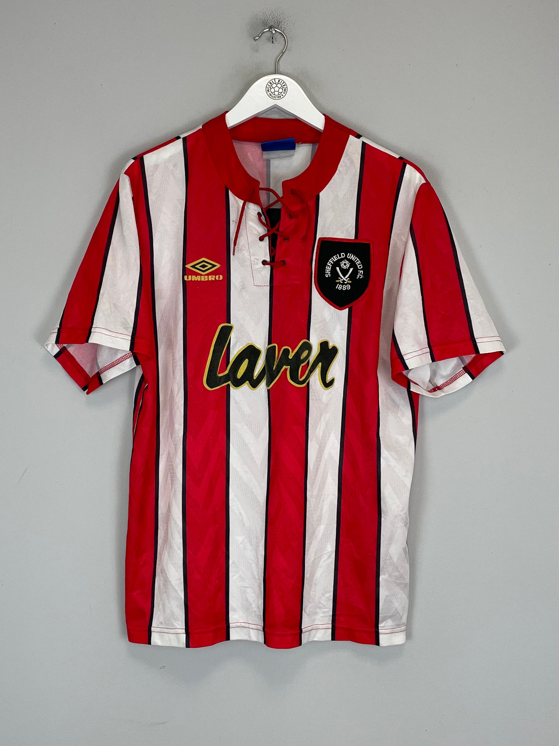 Shop 1992/94 SHEFFIELD UNITED HOME SHIRT (L) UMBRO, classic football shirts, vintage football shirts & retro soccer jerseys at Cult Kits