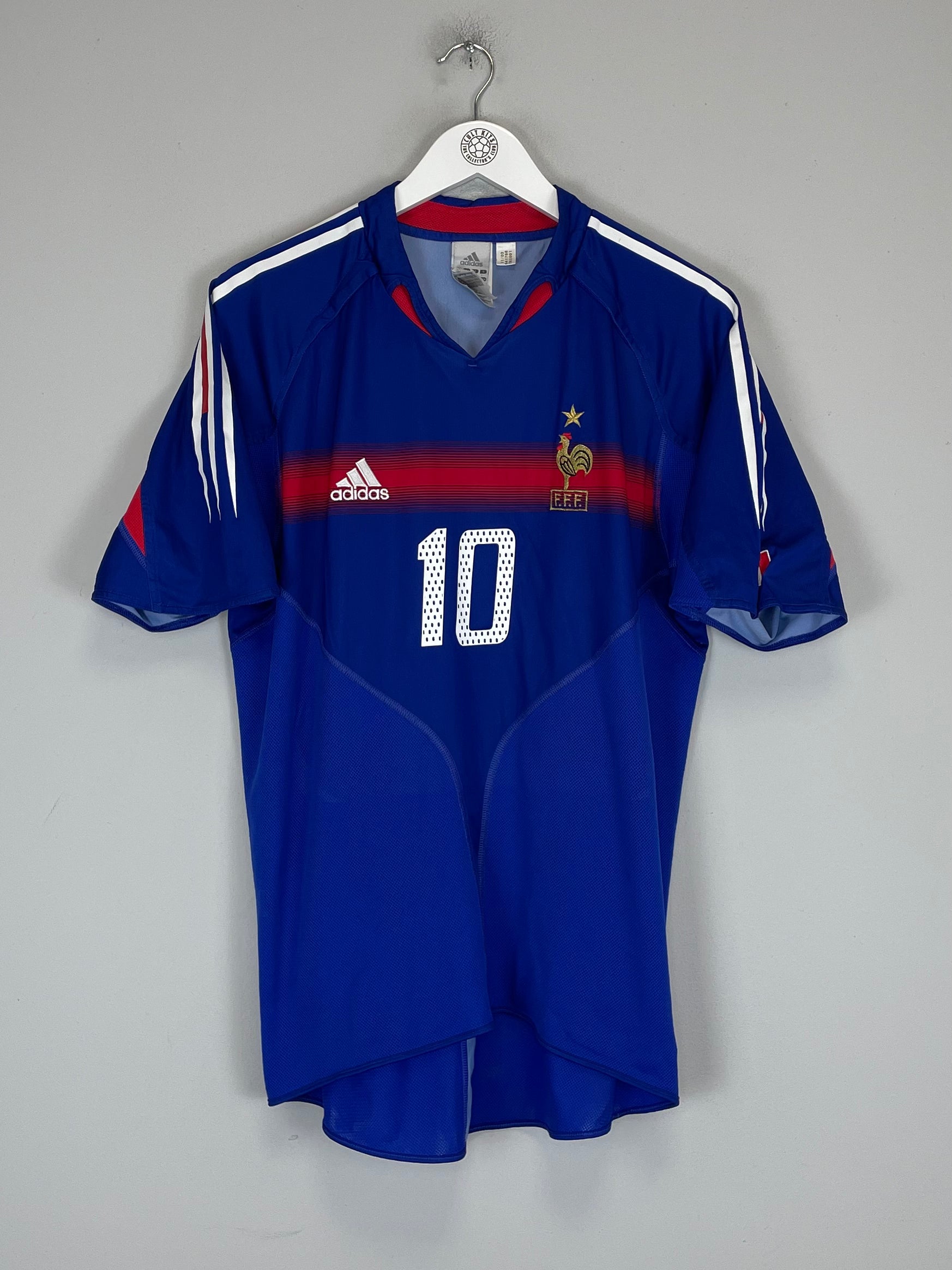 Shop 2004/06 FRANCE ZIDANE #10 HOME SHIRT (L) ADIDAS, classic football shirts, vintage football shirts & retro soccer jerseys at Cult Kits