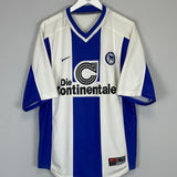 Shop 1999/00 HERTHA BERLIN HOME SHIRT (XL) NIKE, classic football shirts, vintage football shirts & retro soccer jerseys at Cult Kits