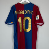 Shop 2006/07 BARCELONA RONALDINHO #10 HOME SHIRT (L) NIKE, classic football shirts, vintage football shirts & retro soccer jerseys at Cult Kits