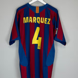 Shop 2005/06 BARCELONA MARQUEZ #4 HOME SHIRT (XL) NIKE, classic football shirts, vintage football shirts & retro soccer jerseys at Cult Kits