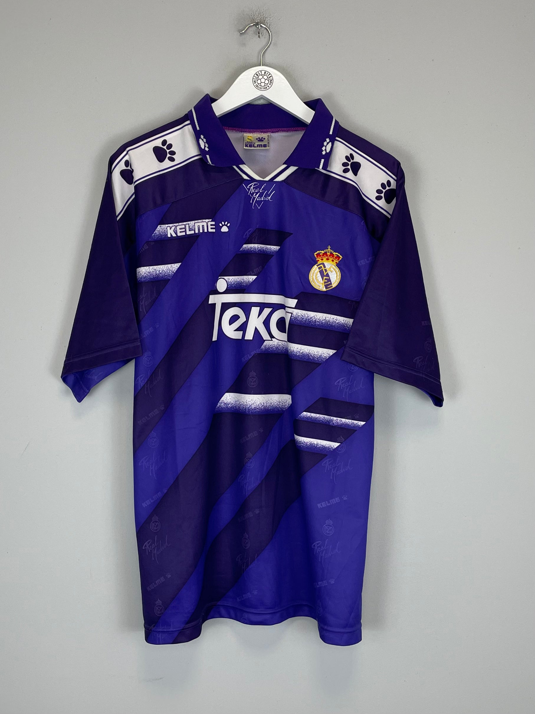 Shop 1994/96 REAL MADRID AWAY SHIRT (XL) KELME, classic football shirts, vintage football shirts & retro soccer jerseys at Cult Kits