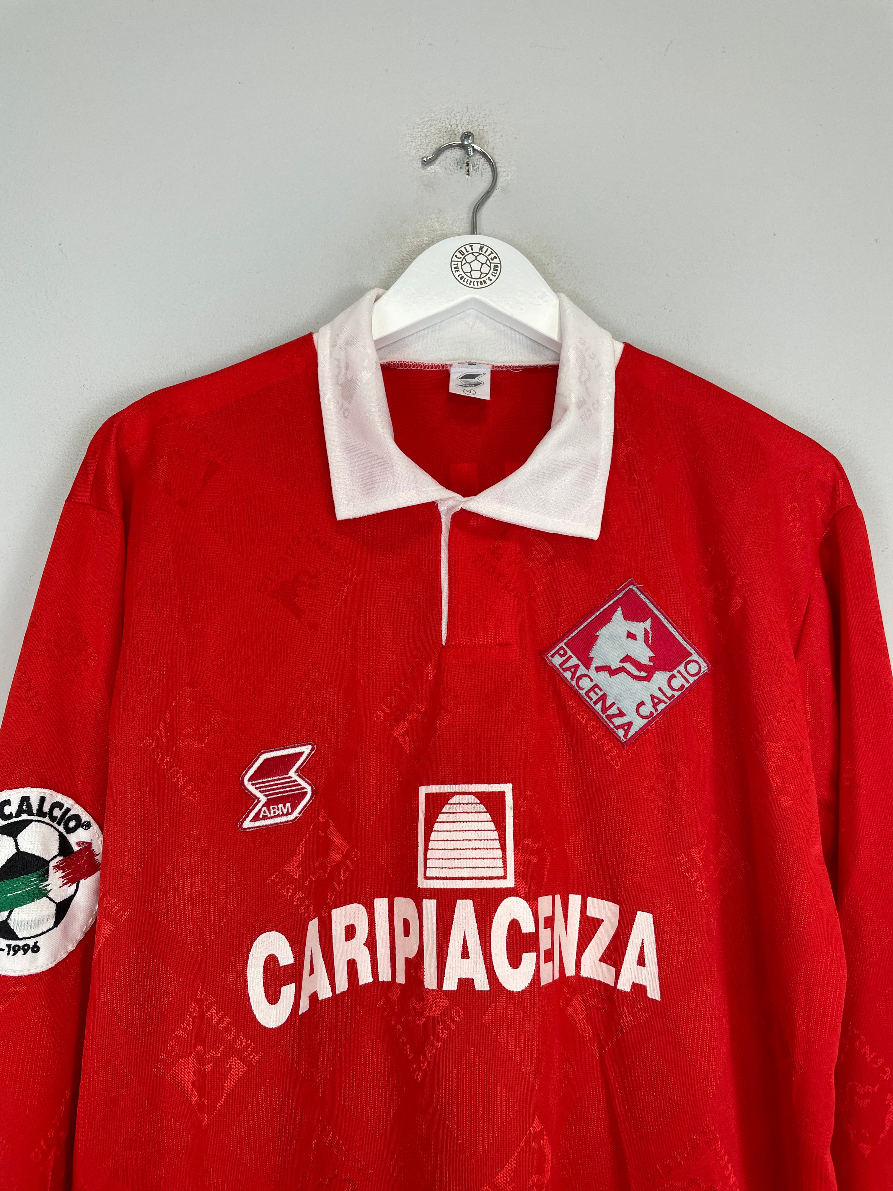 Shop 1995/96 PIACENZA CALCIO LUISO #9 *MATCH ISSUE* L/S HOME SHIRT (XL) ABM, classic football shirts, vintage football shirts & retro soccer jerseys at Cult Kits