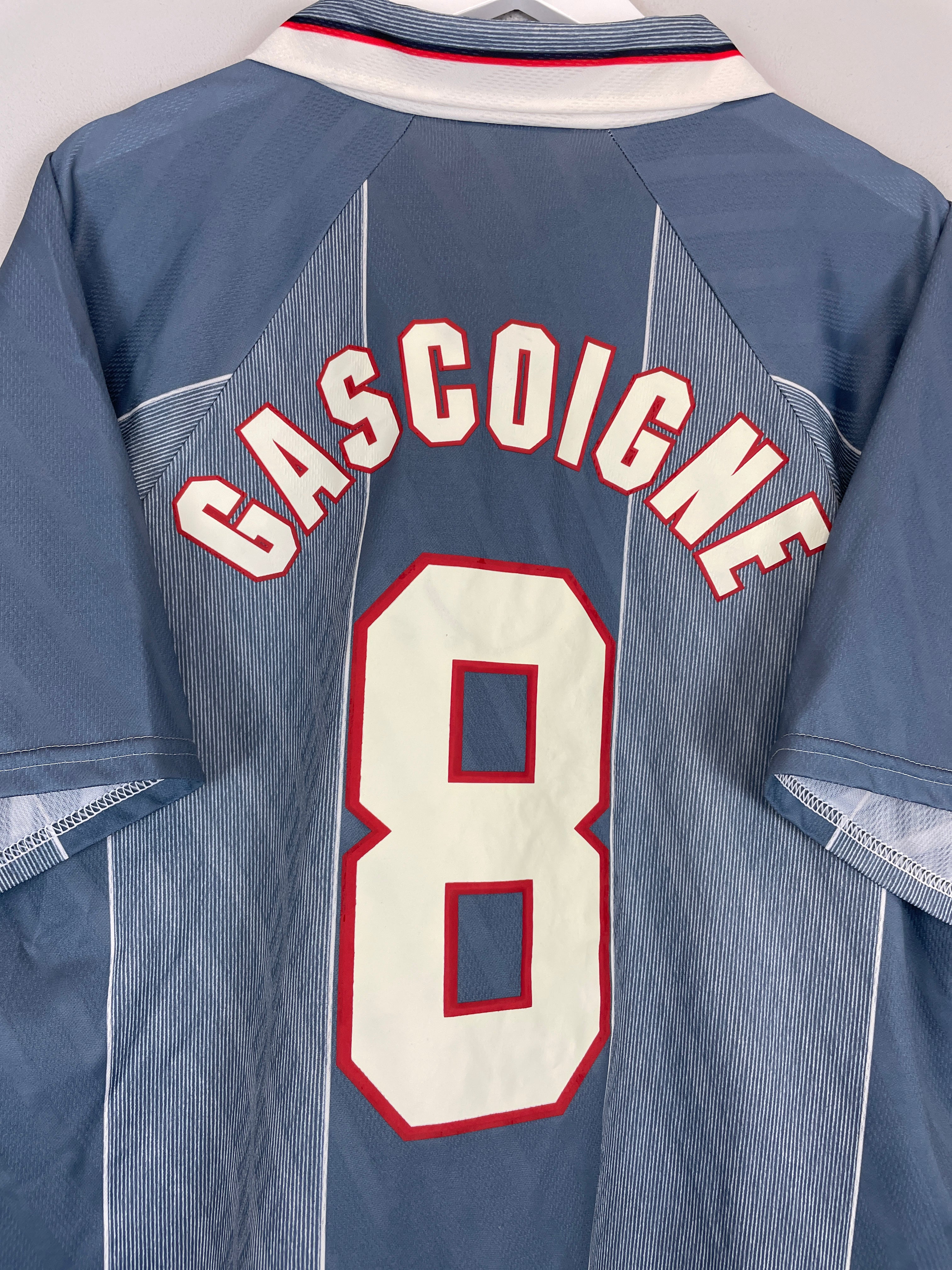 Shop 1996 ENGLAND GASCOIGNE #8 AWAY SHIRT (XXL) UMBRO, classic football shirts, vintage football shirts & retro soccer jerseys at Cult Kits