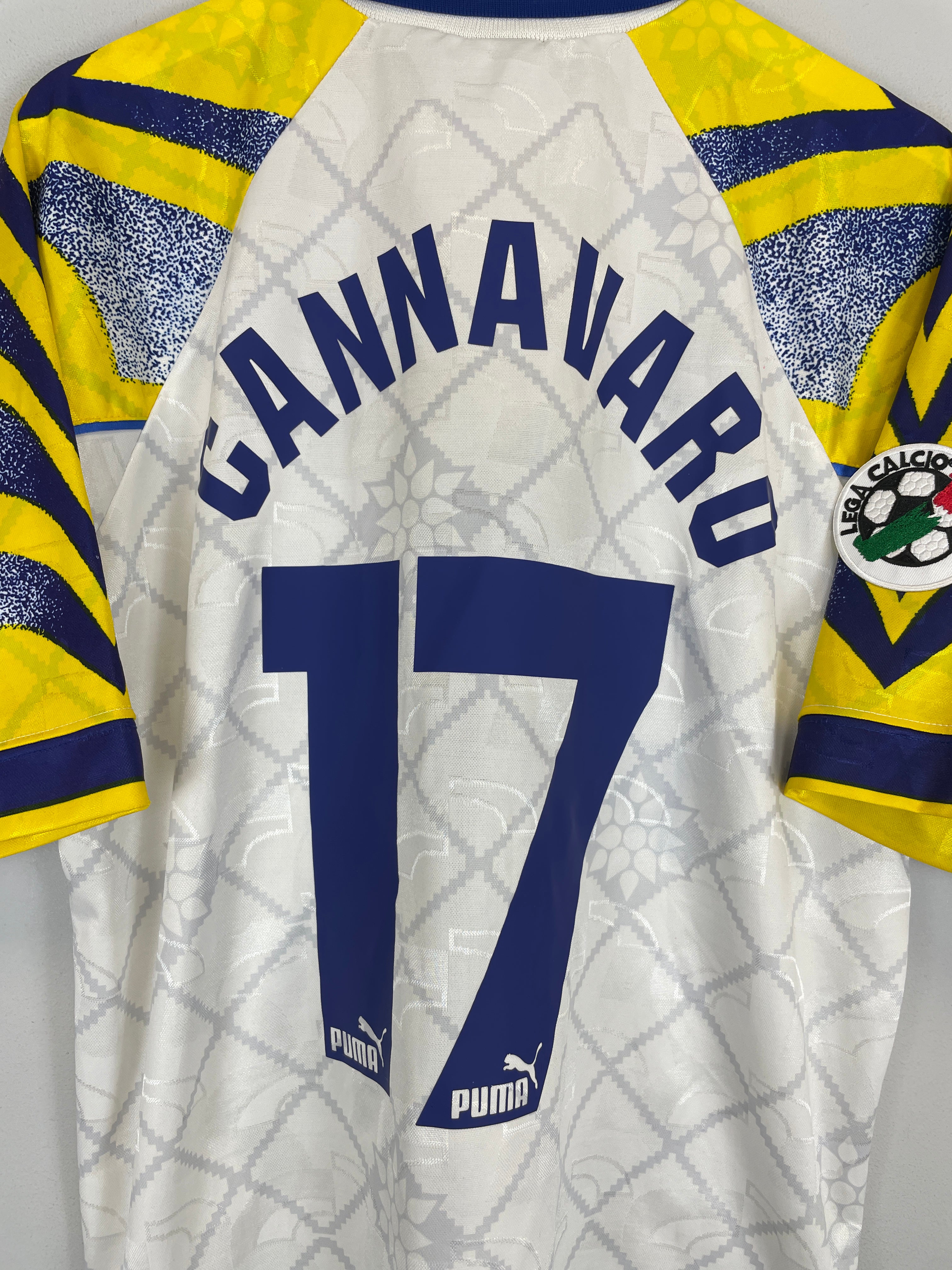 Shop 1995/97 PARMA CANNAVARO #17 HOME SHIRT (L) PUMA, classic football shirts, vintage football shirts & retro soccer jerseys at Cult Kits