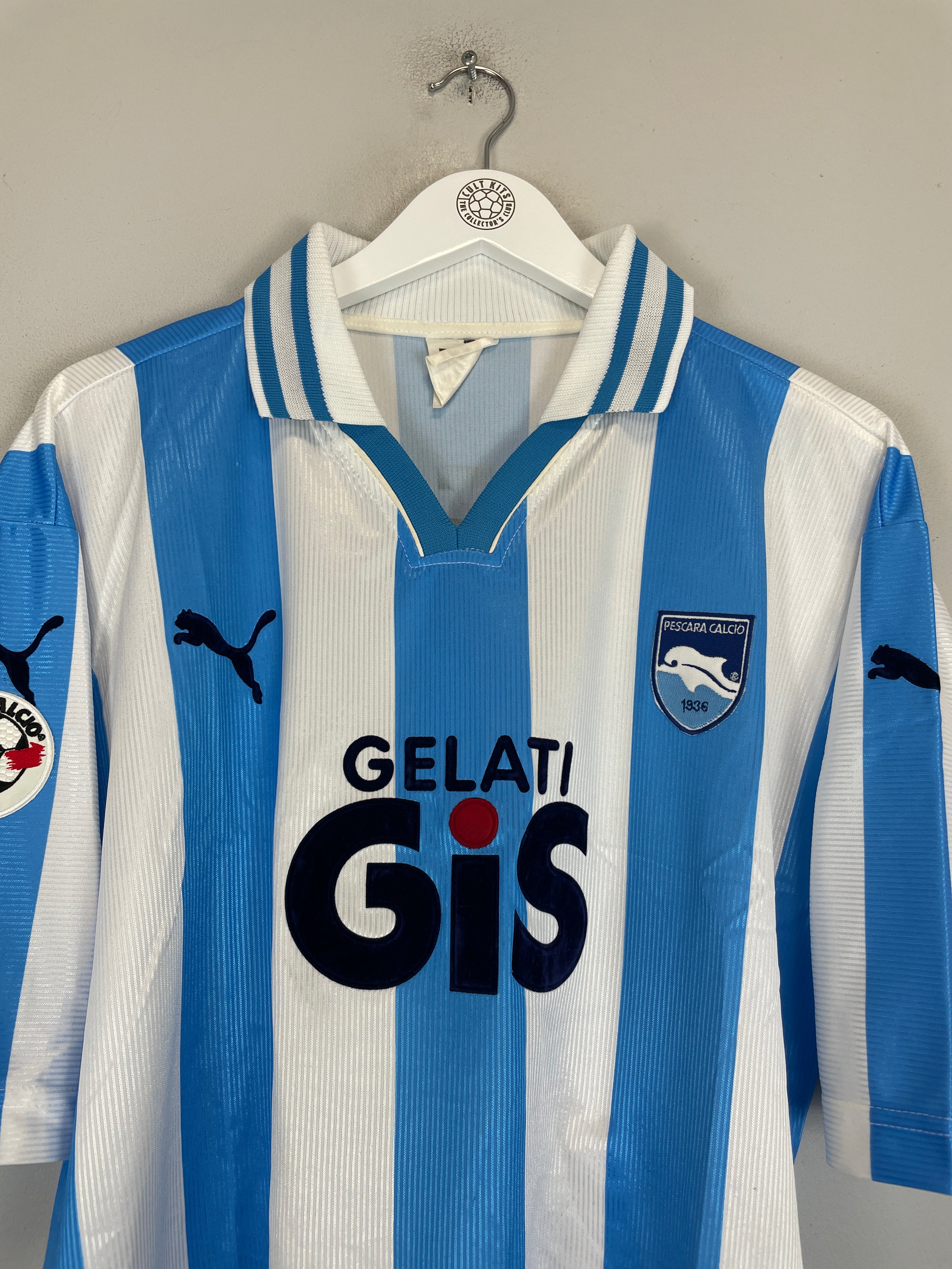 Shop 1999/01 PESCARA ALLEGRI #28 *MINT* MATCH ISSUE HOME SHIRT (XL) PUMA, classic football shirts, vintage football shirts & retro soccer jerseys at Cult Kits