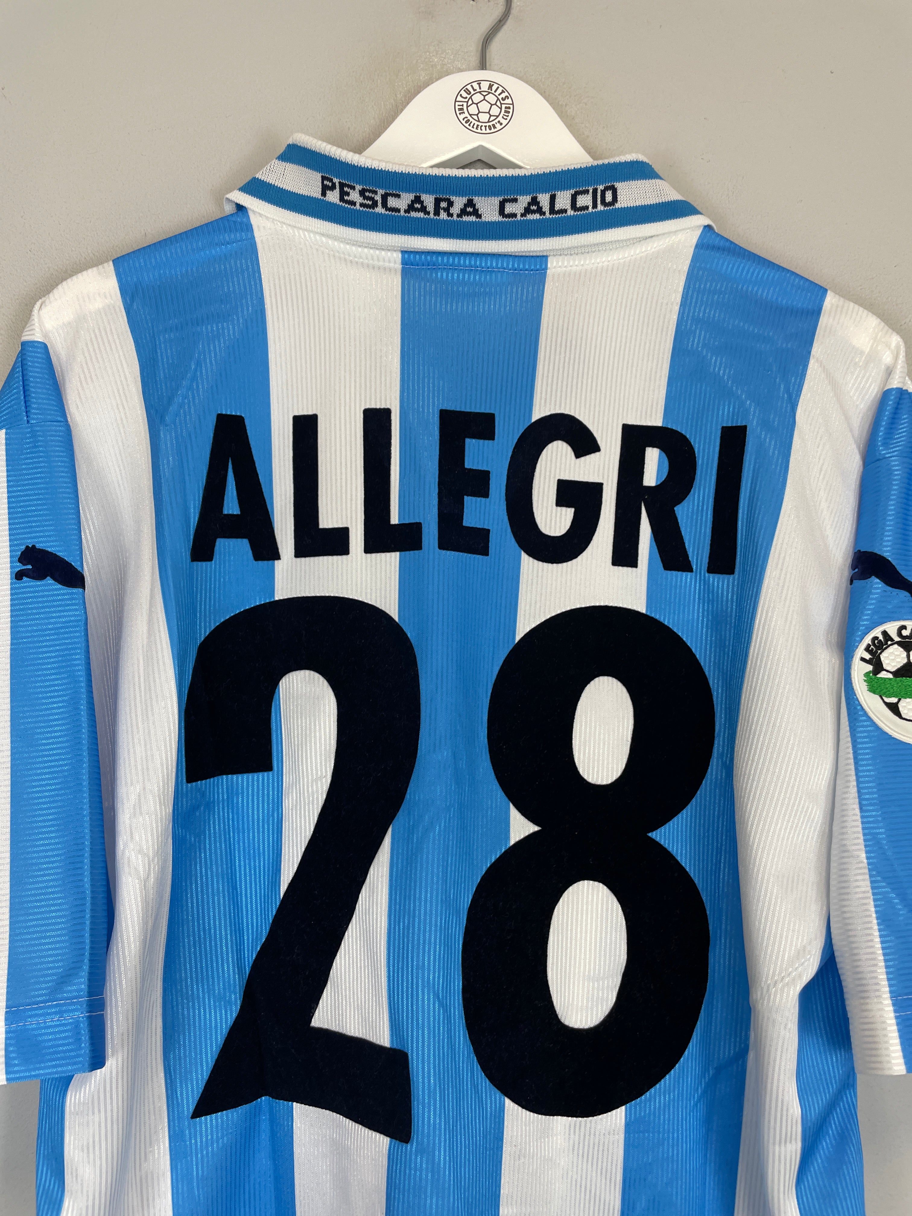 Shop 1999/01 PESCARA ALLEGRI #28 *MINT* MATCH ISSUE HOME SHIRT (XL) PUMA, classic football shirts, vintage football shirts & retro soccer jerseys at Cult Kits