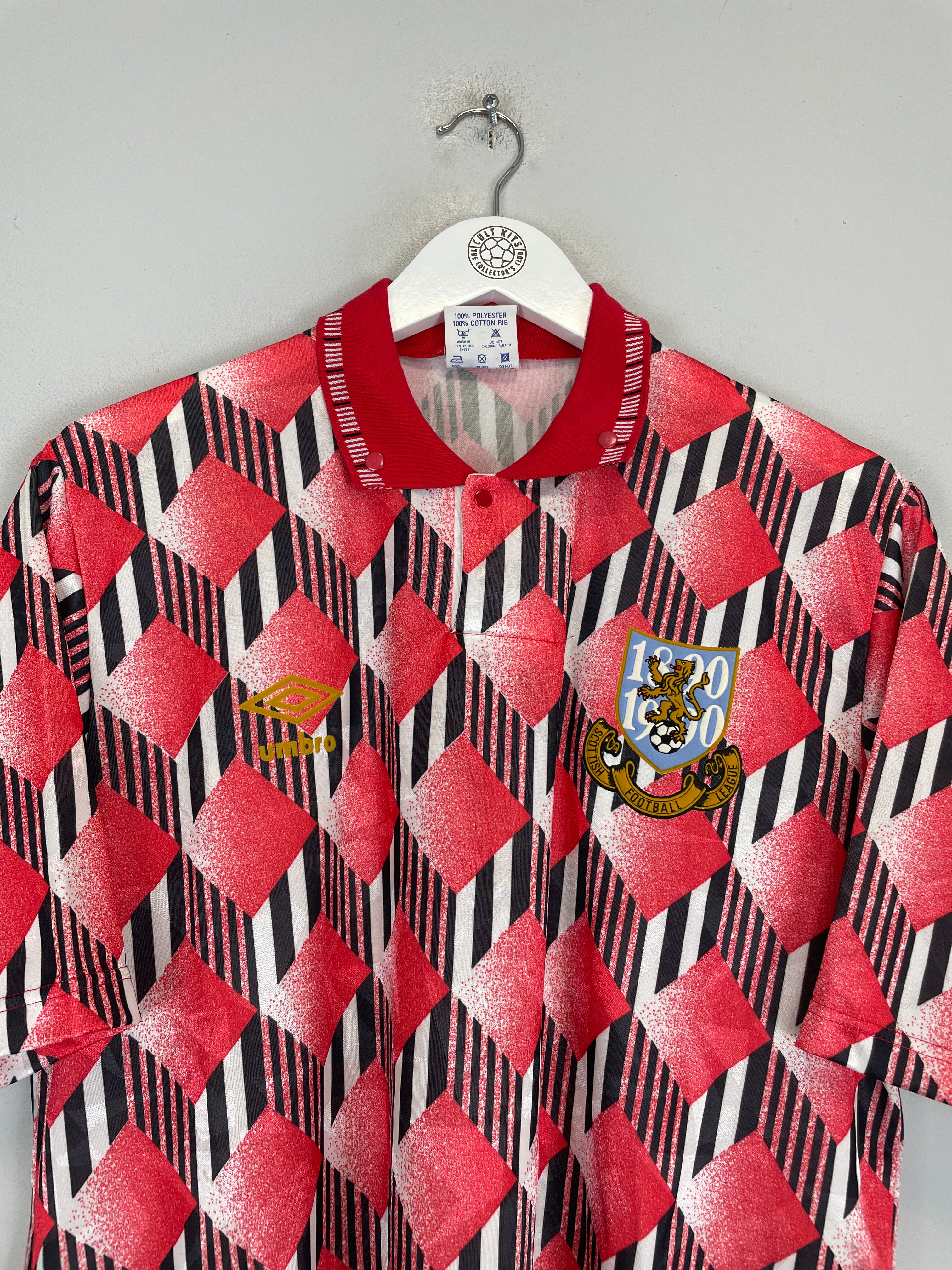Shop 1990 SCOTTISH FOOTBALL LEAGUE *MINT* CENTENARY SHIRT (L) UMBRO, classic football shirts, vintage football shirts & retro soccer jerseys at Cult Kits