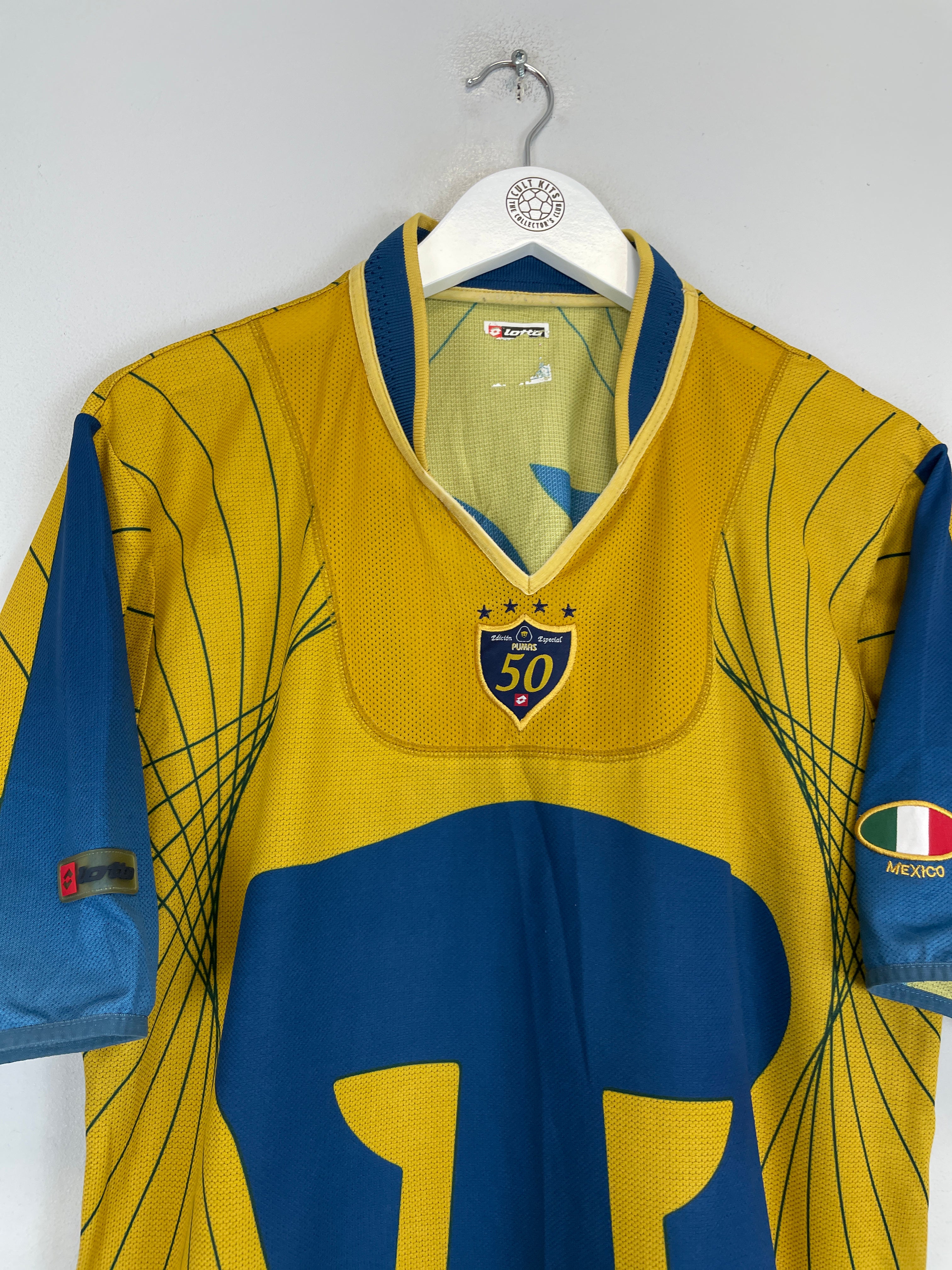 Shop 2003/04 UNAM PUMAS *50 YEARS* SPECIAL SHIRT (M) LOTTO, classic football shirts, vintage football shirts & retro soccer jerseys at Cult Kits