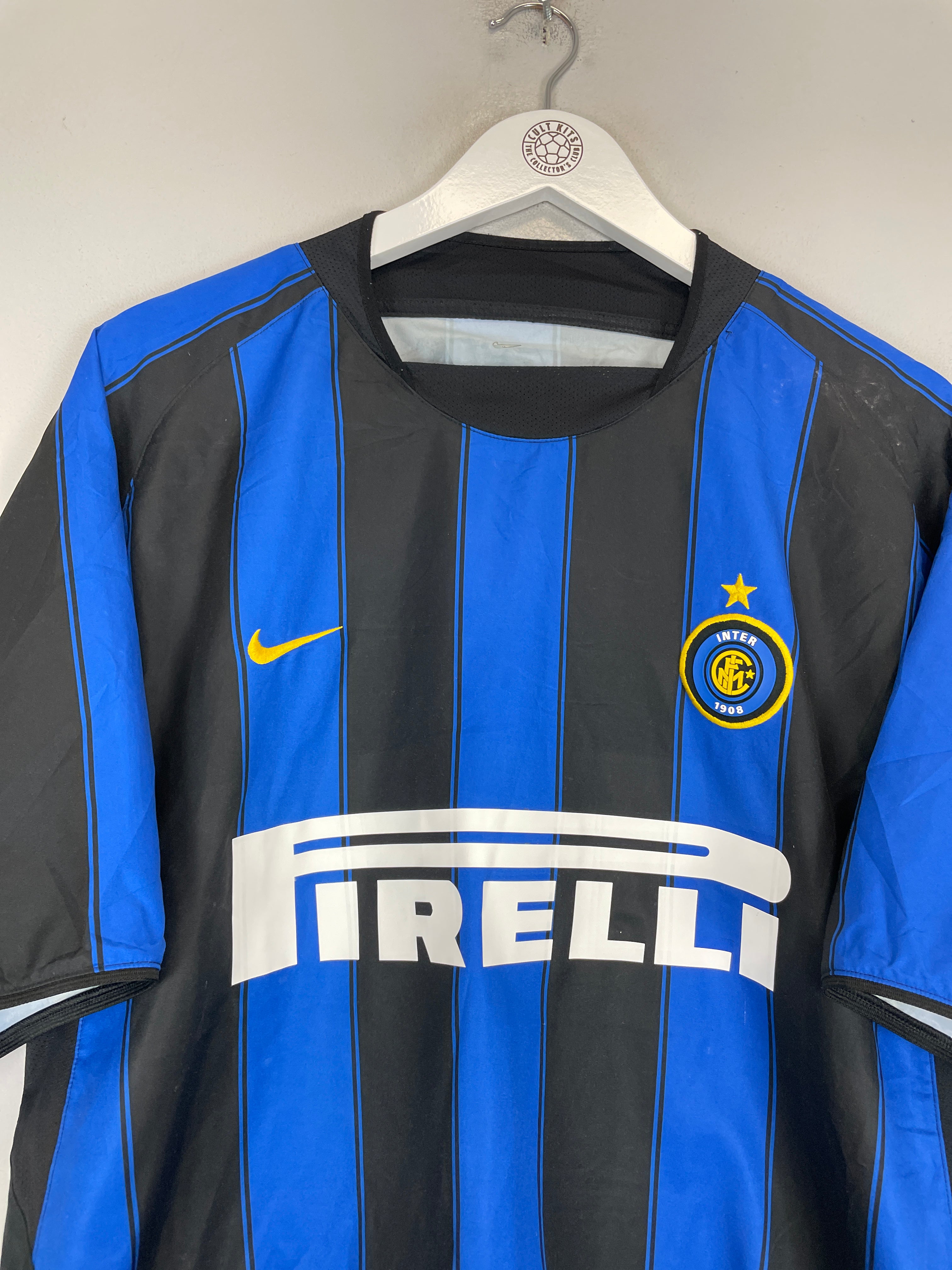 Shop 2003/04 INTER MILAN ADRIANO #10 HOME SHIRT (L) NIKE, classic football shirts, vintage football shirts & retro soccer jerseys at Cult Kits
