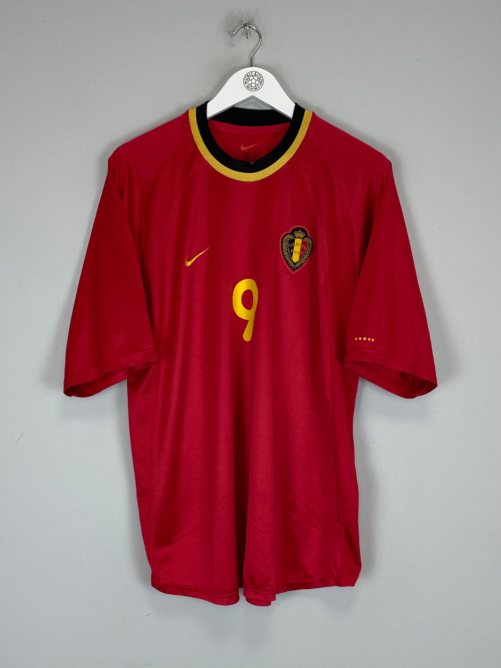 Shop 2000/02 BELGIUM MPENZA #9 HOME SHIRT (L) NIKE, classic football shirts, vintage football shirts & retro soccer jerseys at Cult Kits