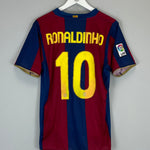 Shop 2007/08 BARCELONA RONALDINHO #10 HOME SHIRT (M) NIKE, classic football shirts, vintage football shirts & retro soccer jerseys at Cult Kits