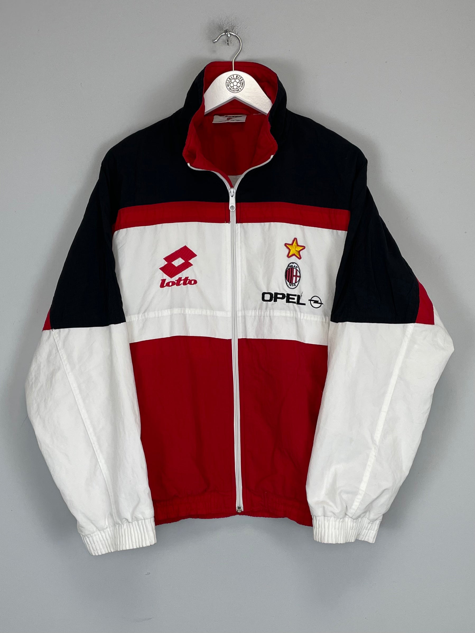 Shop 1995/96 AC MILAN TRACK JACKET (L) LOTTO, classic football shirts, vintage football shirts & retro soccer jerseys at Cult Kits