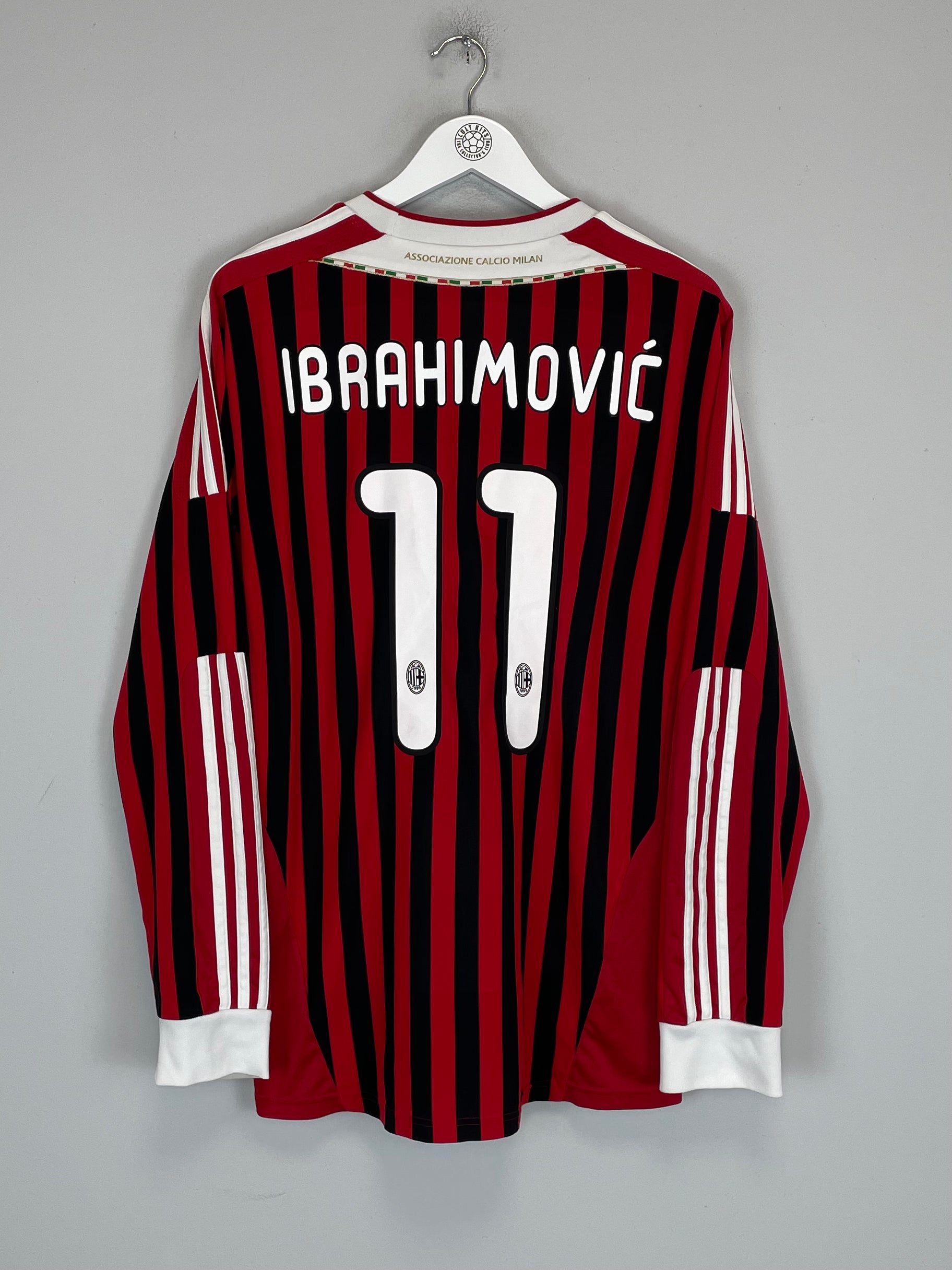 Shop 2011/12 AC MILAN IBRAHIMOVIC #11 L/S HOME SHIRT (XL) ADIDAS, classic football shirts, vintage football shirts & retro soccer jerseys at Cult Kits