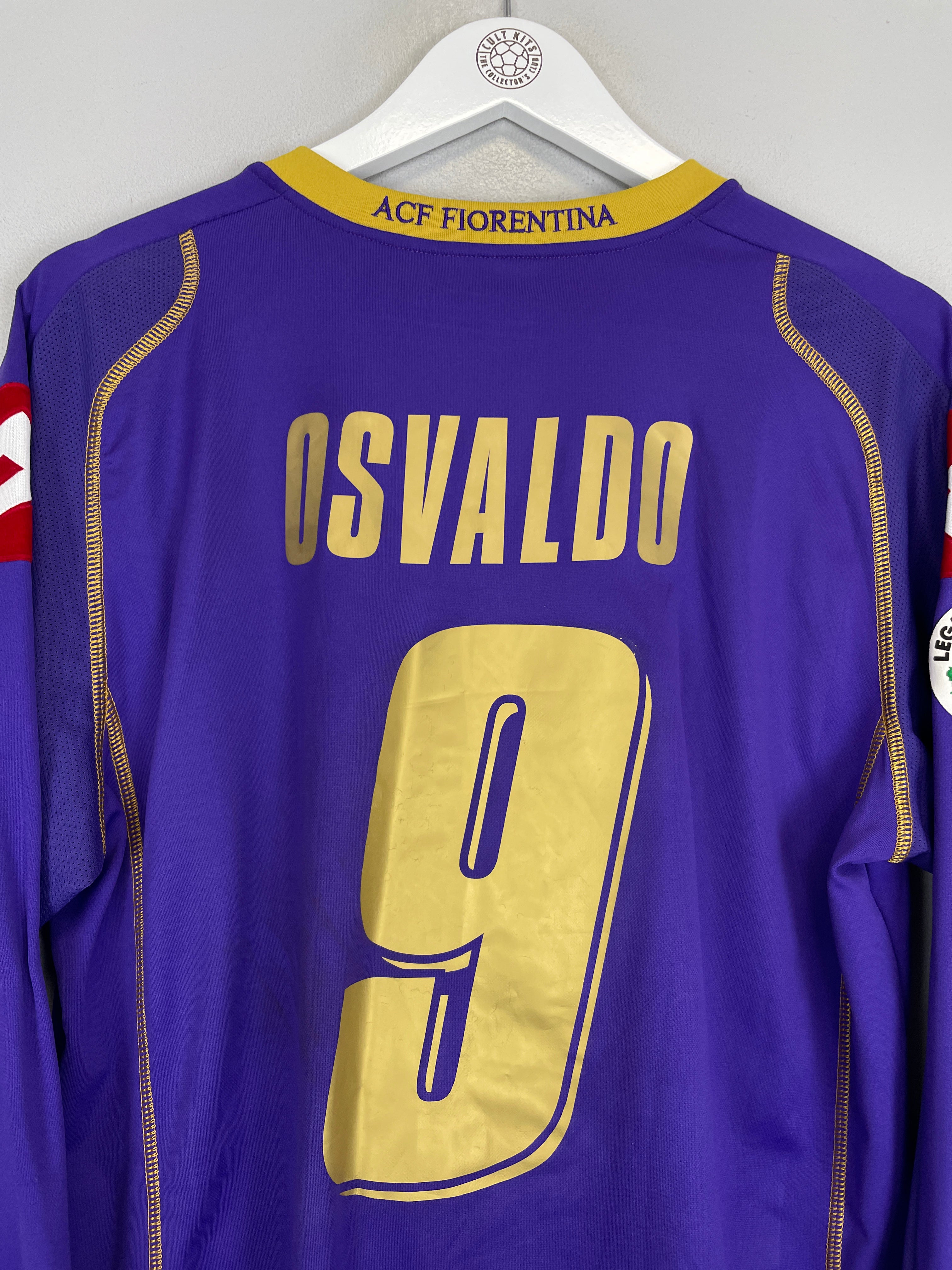Shop 2008/09 FIORENTINA OSVALDO #9 *MATCH ISSUE* L/S HOME SHIRT (XL) LOTTO, classic football shirts, vintage football shirts & retro soccer jerseys at Cult Kits