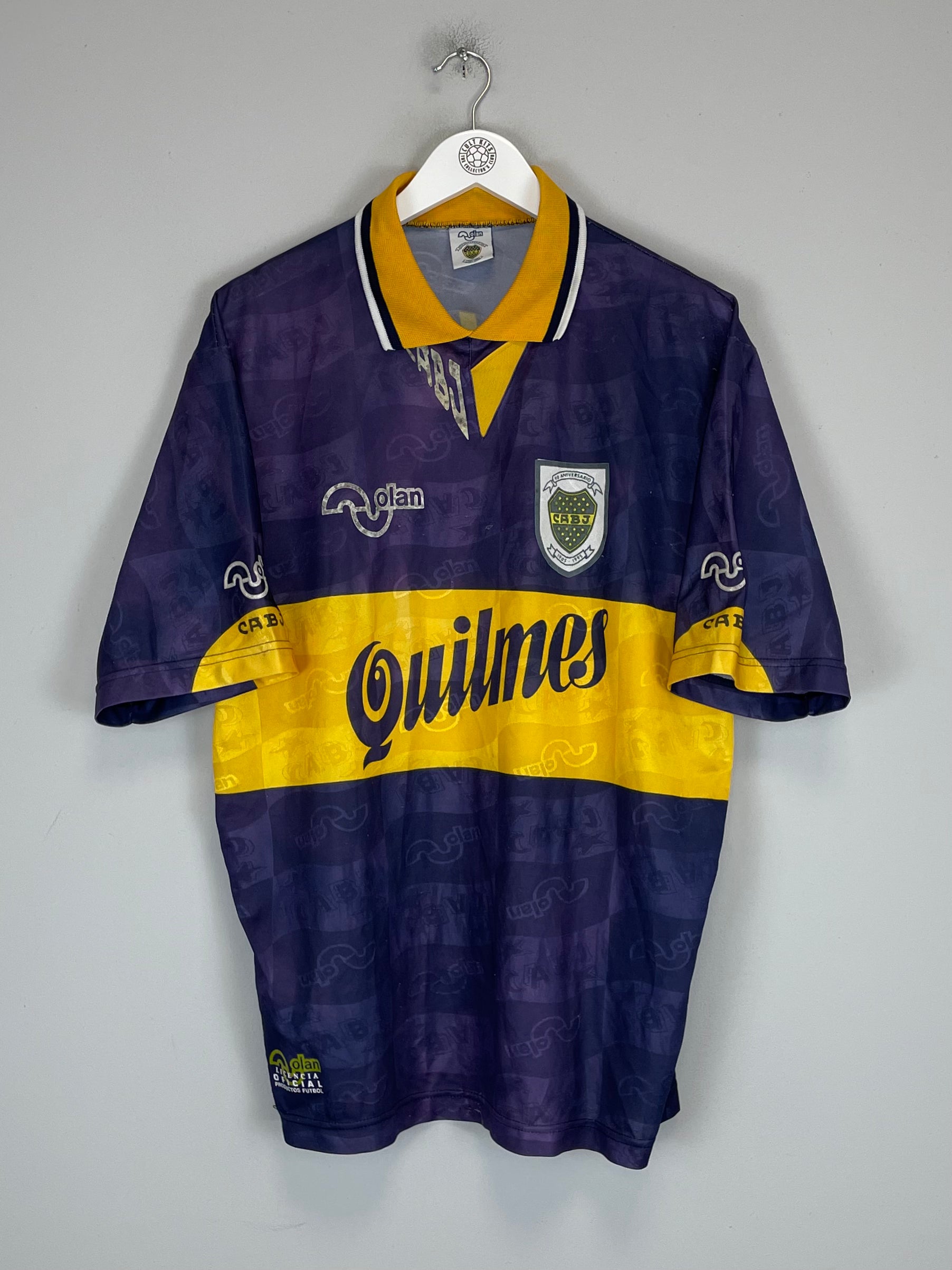 Shop 1995/96 BOCA JUNIORS HOME SHIRT (L) OLAN, classic football shirts, vintage football shirts & retro soccer jerseys at Cult Kits