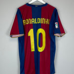 Shop 2007/08 BARCELONA RONALDINHO #10 HOME SHIRT (XL) NIKE, classic football shirts, vintage football shirts & retro soccer jerseys at Cult Kits