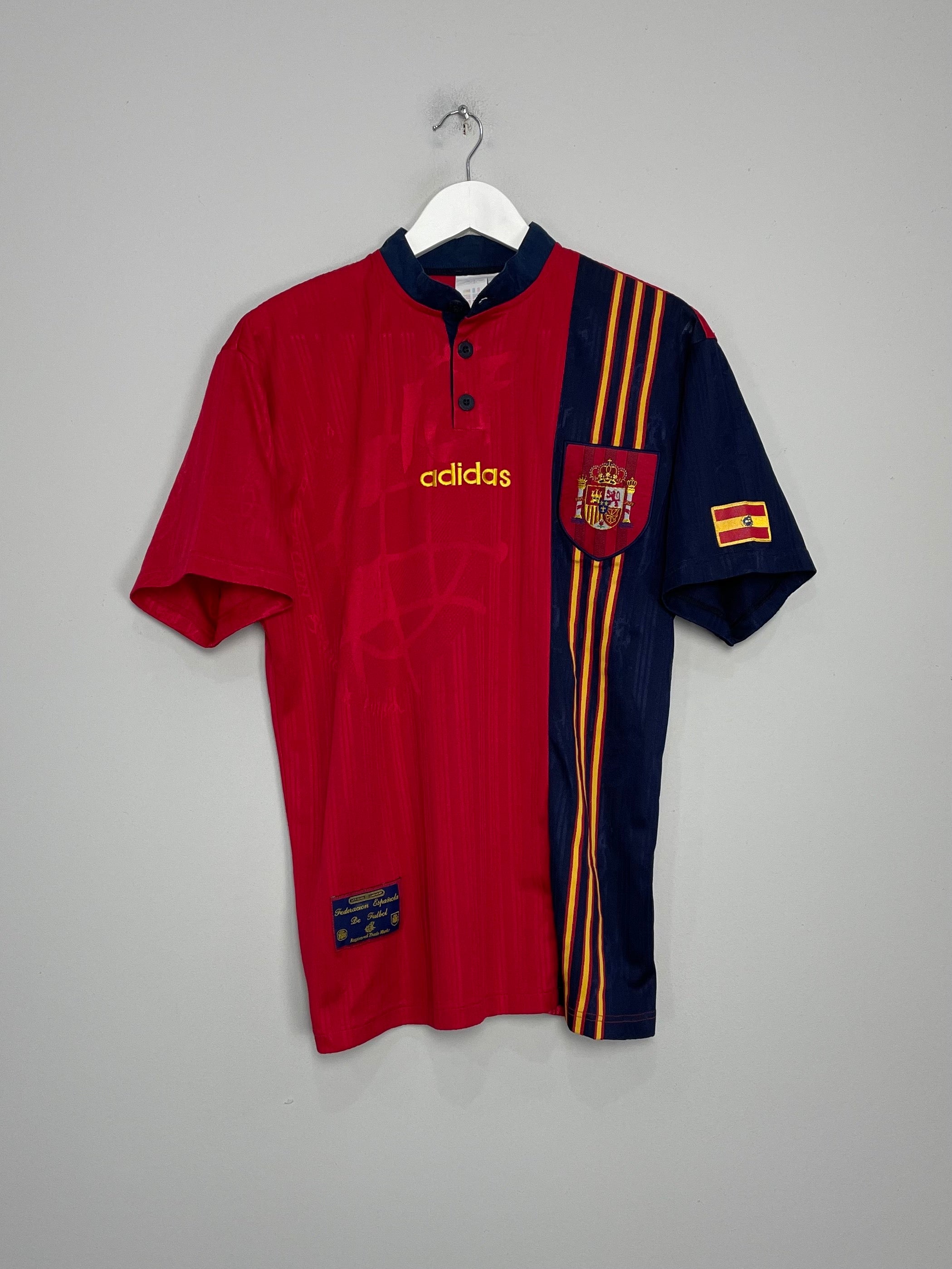 Shop 1996/98 SPAIN CAMINERO #16 HOME SHIRT (M) ADIDAS, classic football shirts, vintage football shirts & retro soccer jerseys at Cult Kits