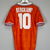 Shop 1994 NETHERLANDS BERGKAMP #10 HOME SHIRT (L) LOTTO, classic football shirts, vintage football shirts & retro soccer jerseys at Cult Kits