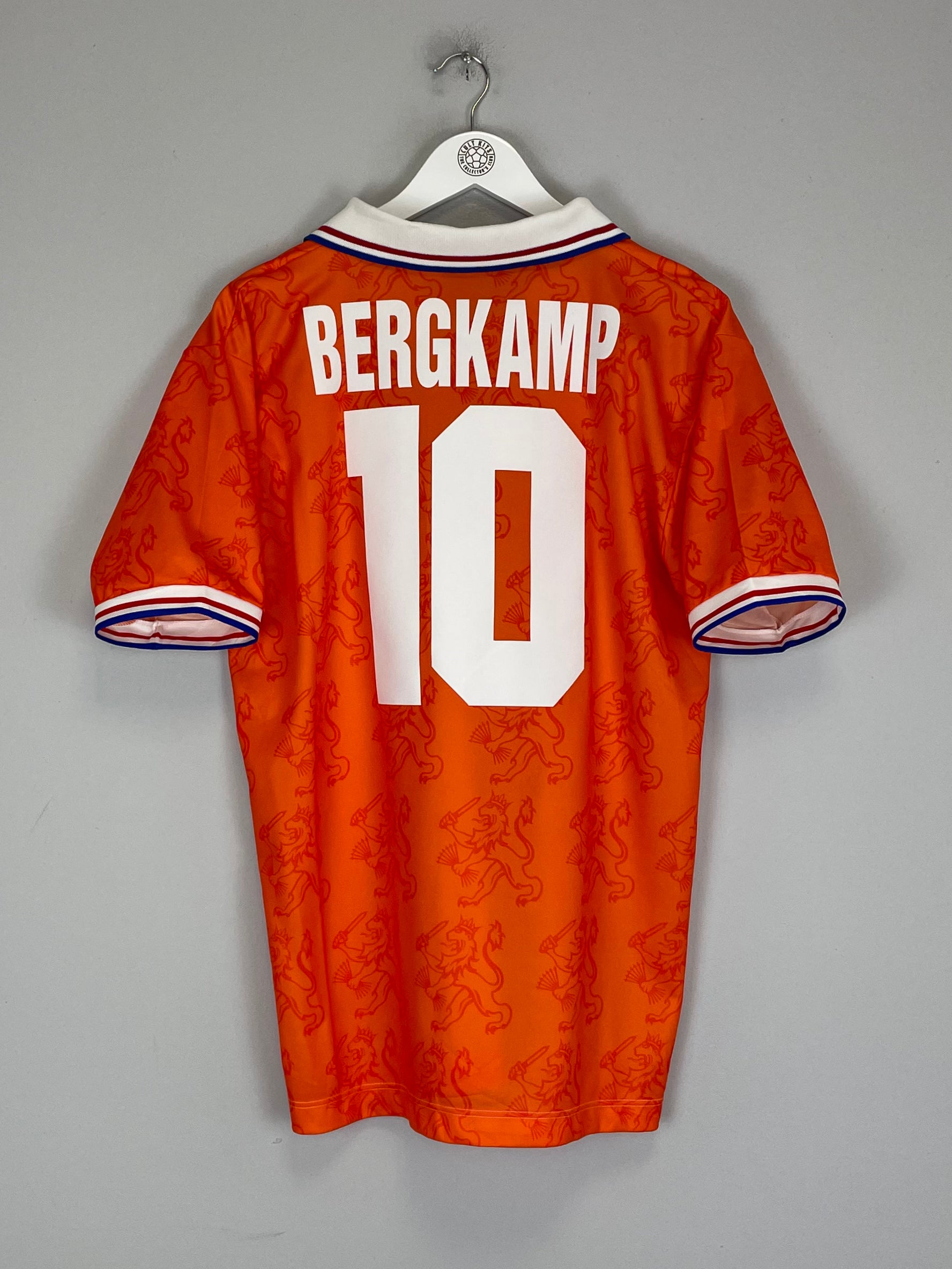 Shop 1994 NETHERLANDS BERGKAMP #10 HOME SHIRT (L) LOTTO, classic football shirts, vintage football shirts & retro soccer jerseys at Cult Kits