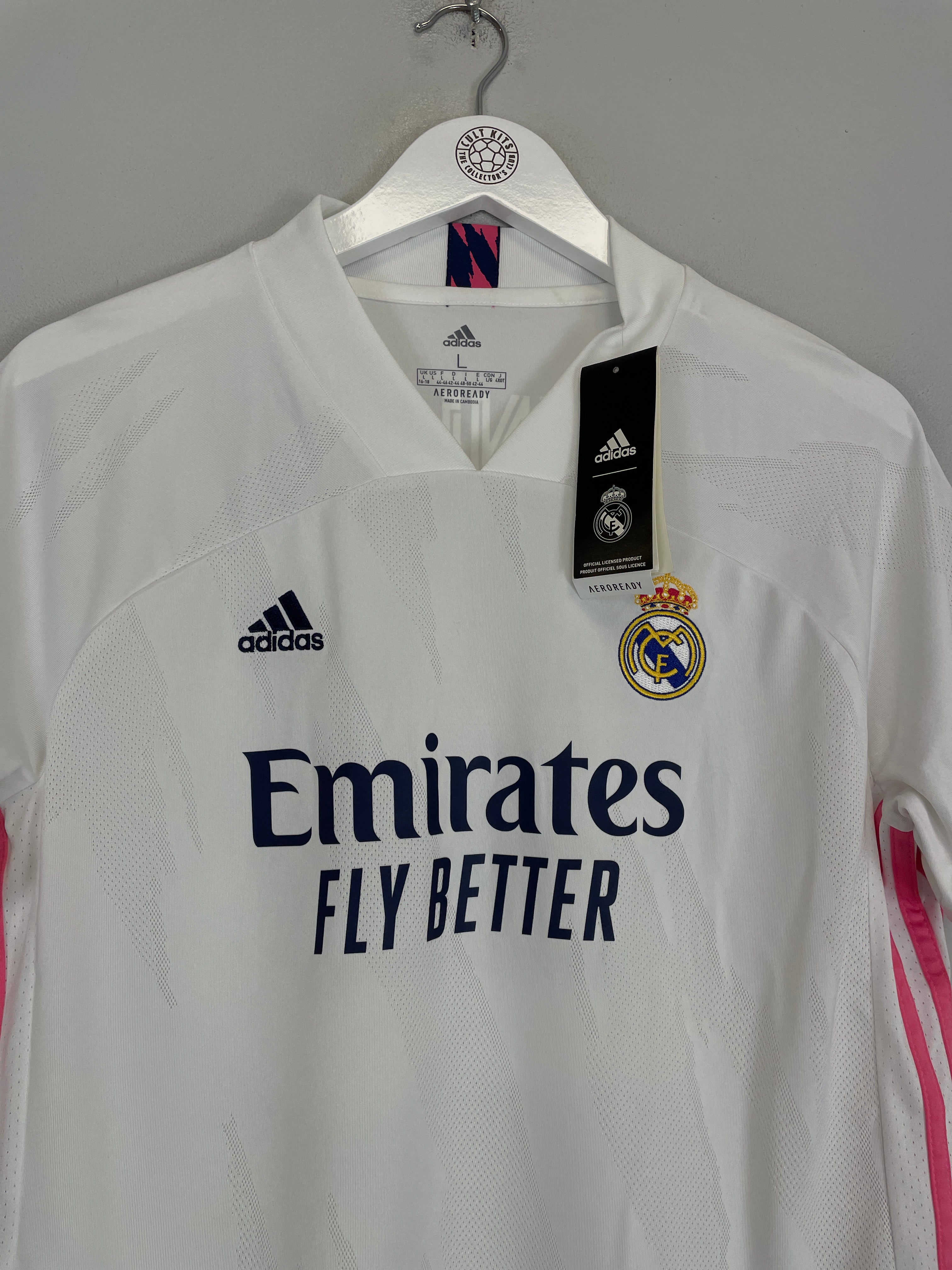 Shop 2020/21 REAL MADRID VINI JR #20 *BNWT* HOME SHIRT (WOMENS L) ADIDAS, classic football shirts, vintage football shirts & retro soccer jerseys at Cult Kits
