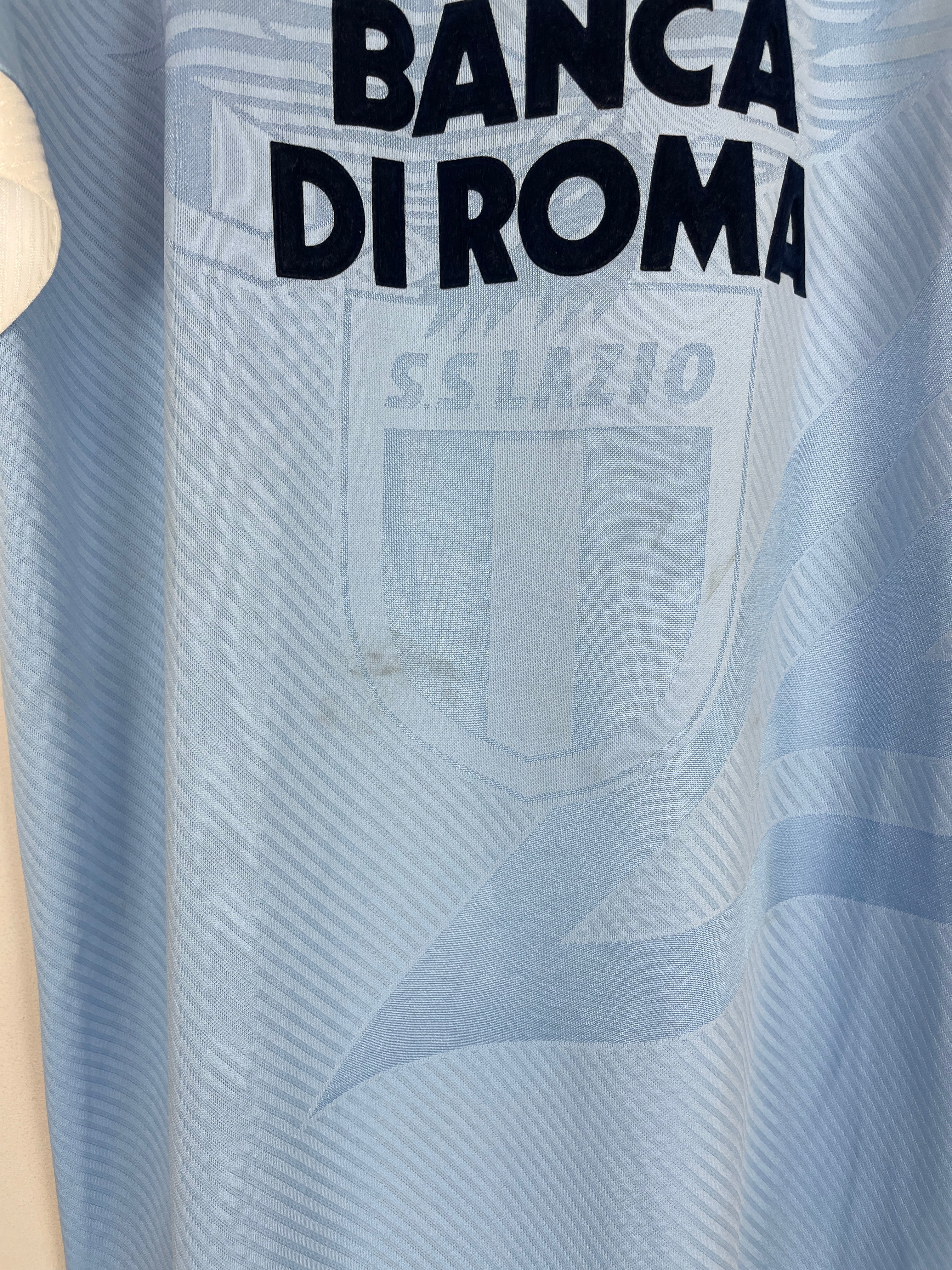 Shop 1993/95 LAZIO #4 *MATCH ISSUE* HOME SHIRT (XL) UMBRO, classic football shirts, vintage football shirts & retro soccer jerseys at Cult Kits