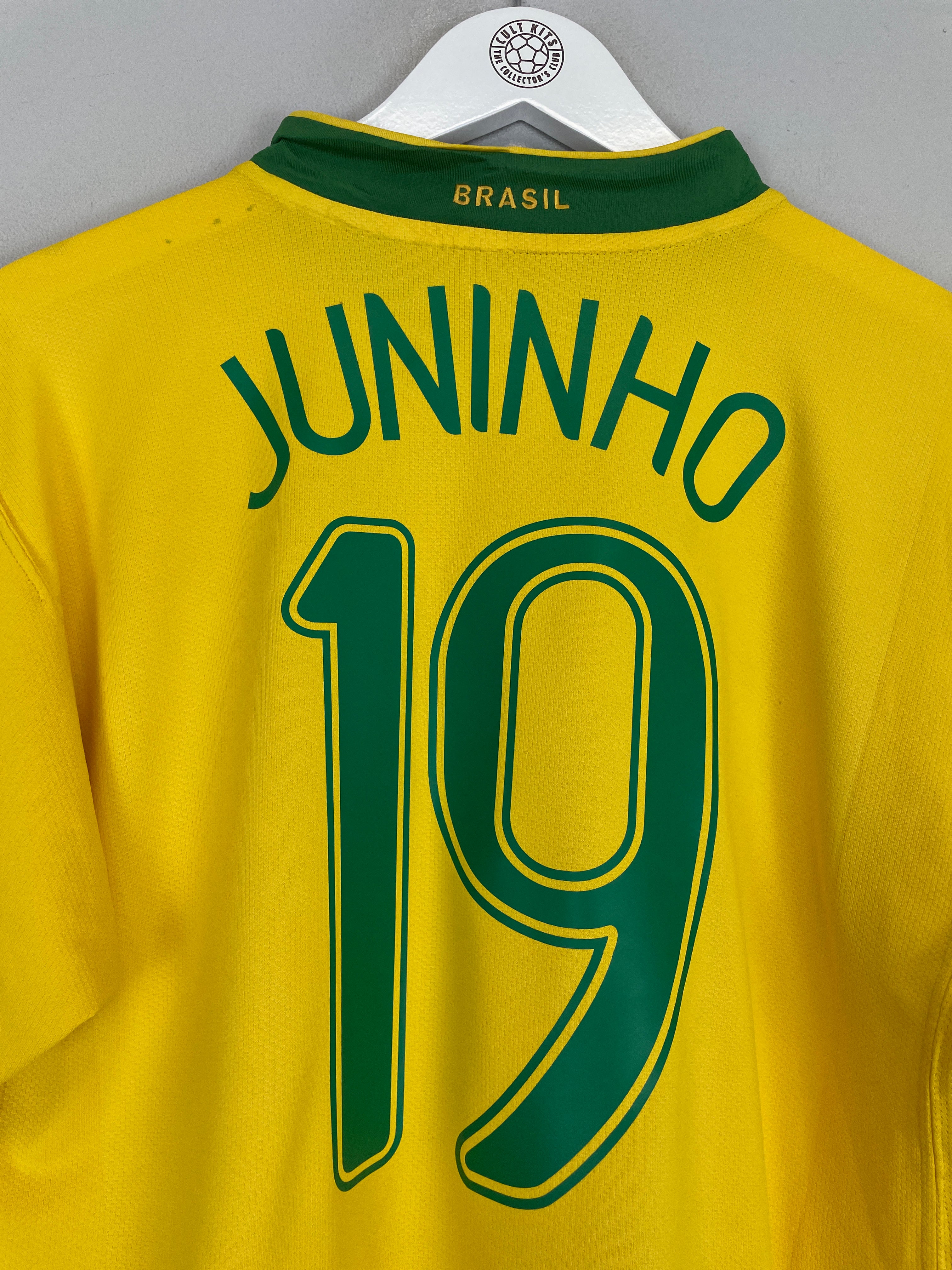 Shop 2006/07 BRAZIL JUNINHO #19 HOME SHIRT (L) NIKE, classic football shirts, vintage football shirts & retro soccer jerseys at Cult Kits