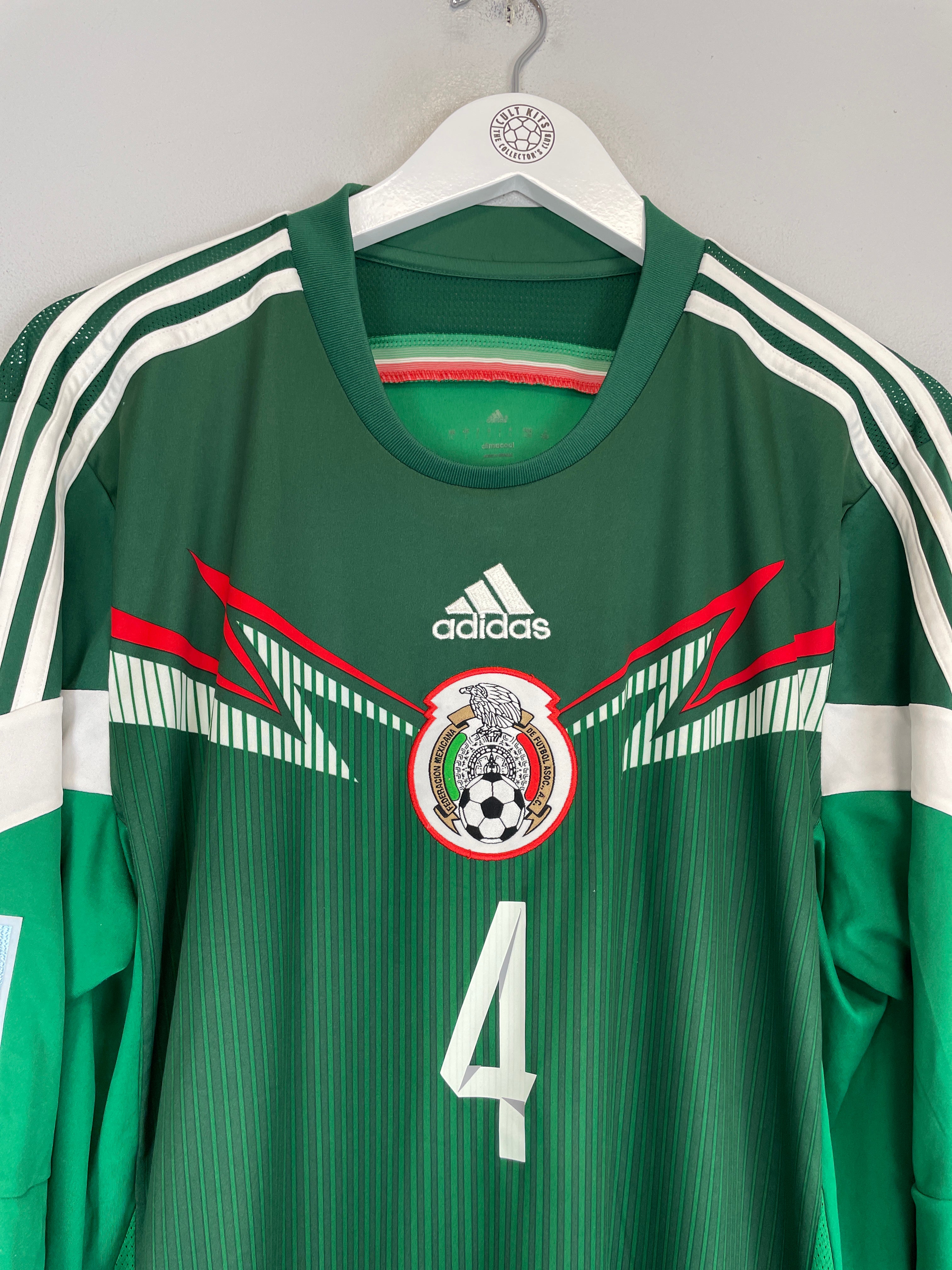 Shop 2014/15 MEXICO R.MARQUEZ #4 L/S HOME SHIRT (L) ADIDAS, classic football shirts, vintage football shirts & retro soccer jerseys at Cult Kits