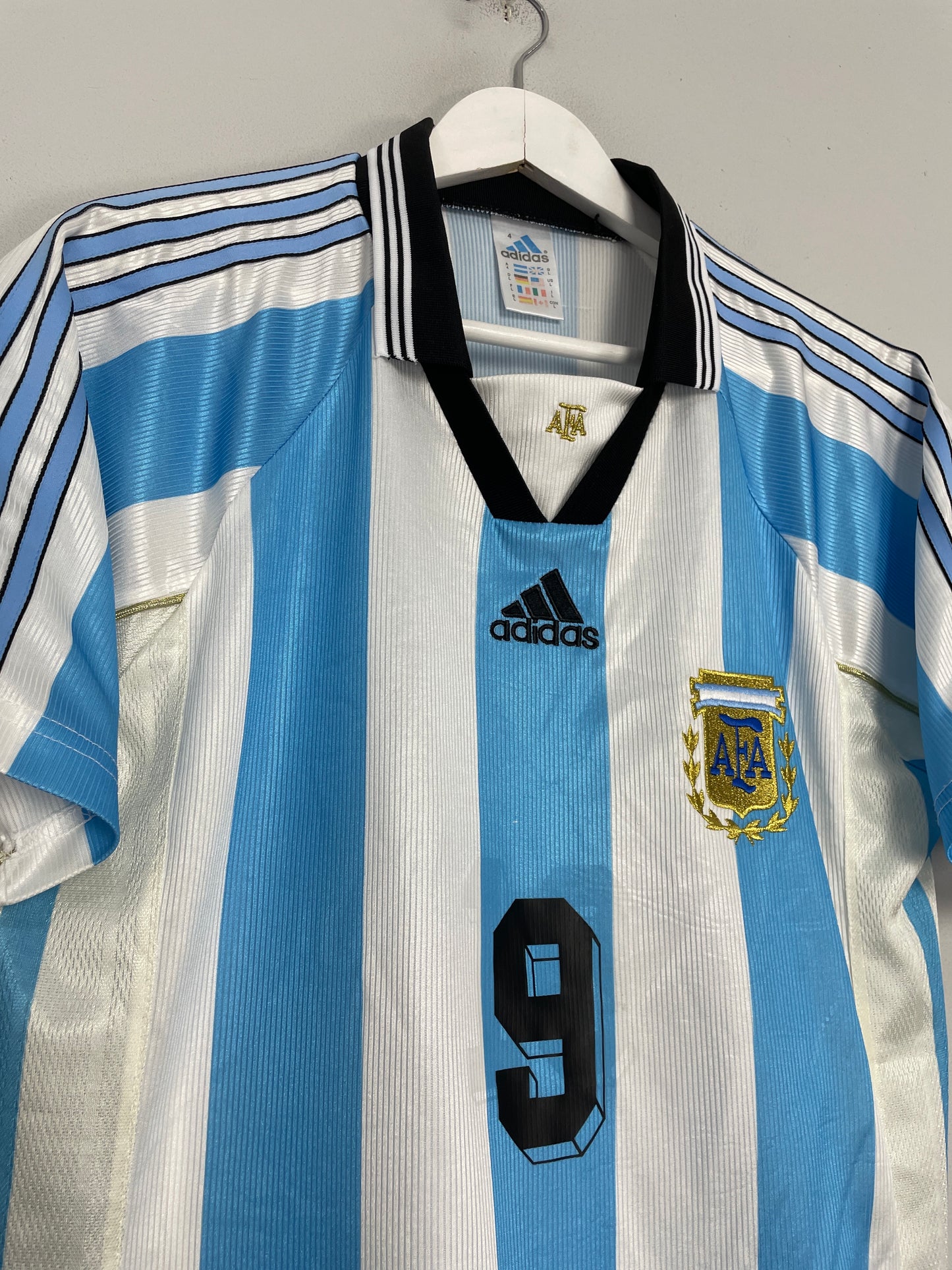 1998/99 ARGENTINA BATISTUTA #9 HOME SHIRT (L) ADIDAS