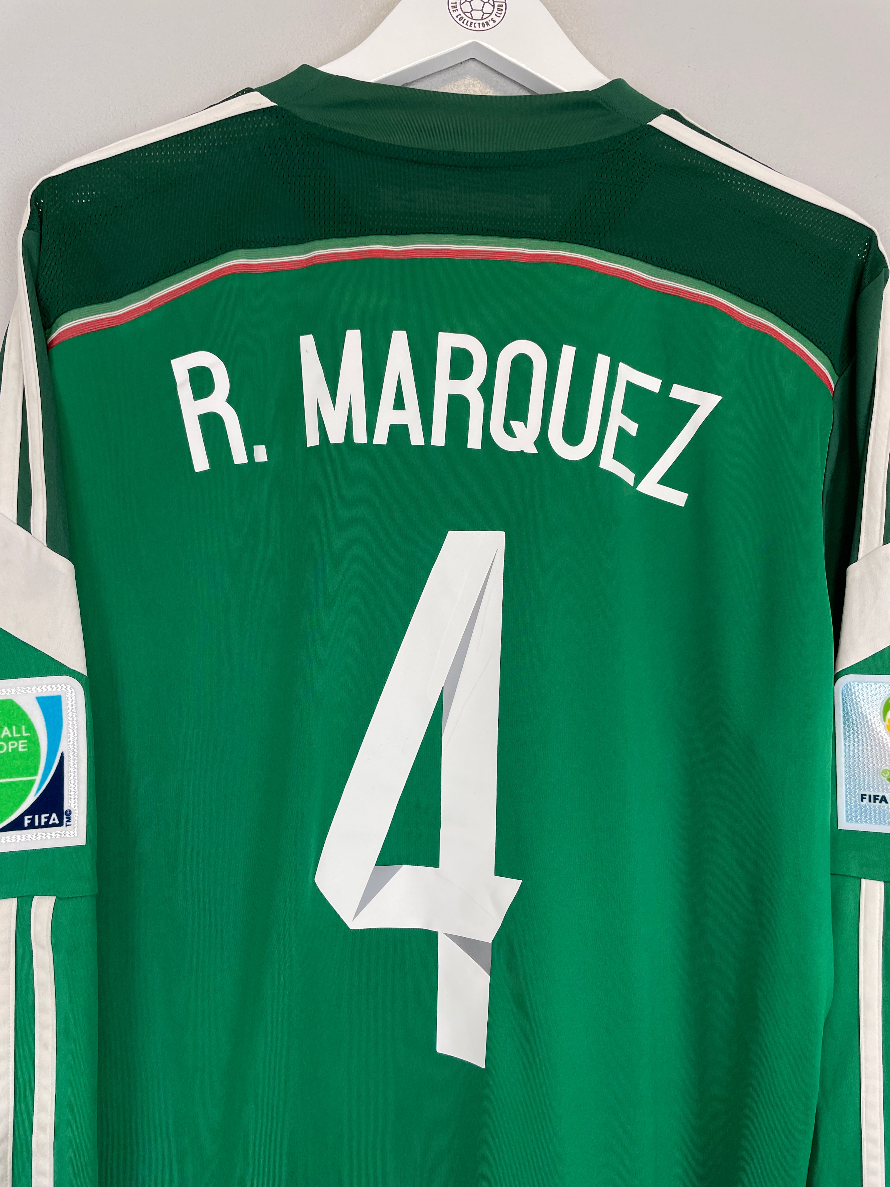 Shop 2014/15 MEXICO R.MARQUEZ #4 L/S HOME SHIRT (L) ADIDAS, classic football shirts, vintage football shirts & retro soccer jerseys at Cult Kits