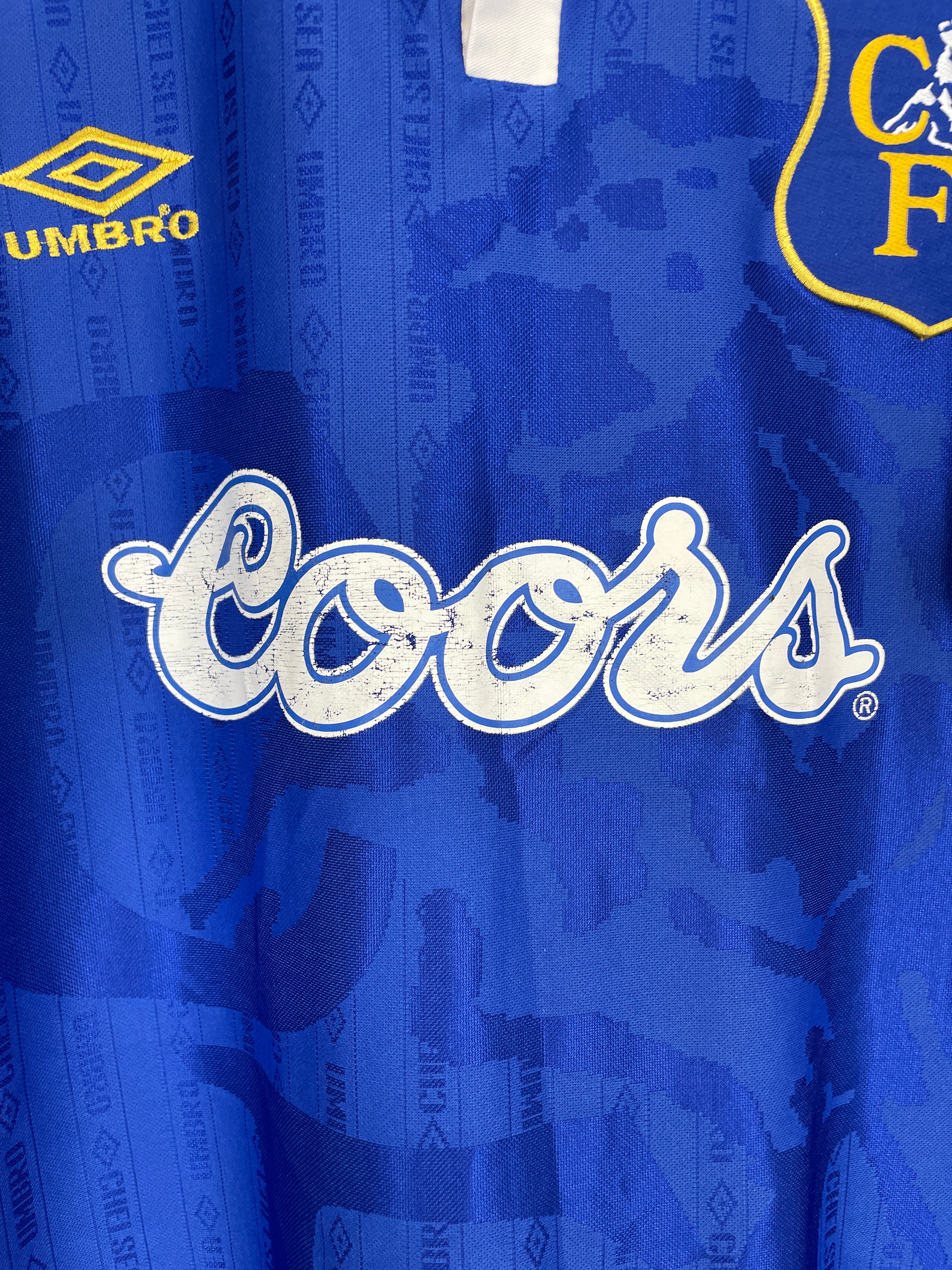 Shop 1995/97 CHELSEA HOME SHIRT (XL) UMBRO, classic football shirts, vintage football shirts & retro soccer jerseys at Cult Kits