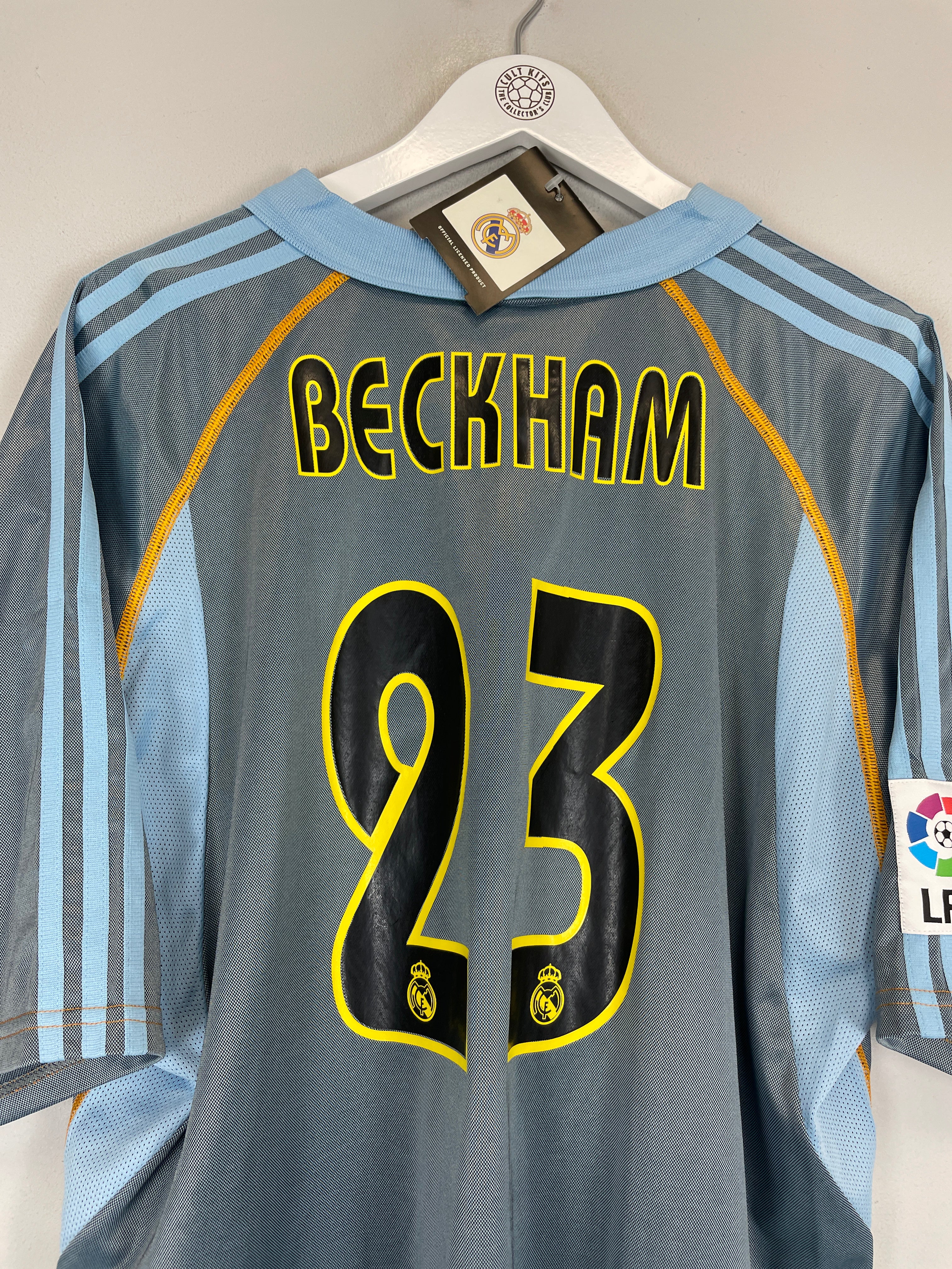 Shop 2003/04 REAL MADRID BECKHAM #23 *BNWT* THIRD SHIRT (XL) ADIDAS, classic football shirts, vintage football shirts & retro soccer jerseys at Cult Kits