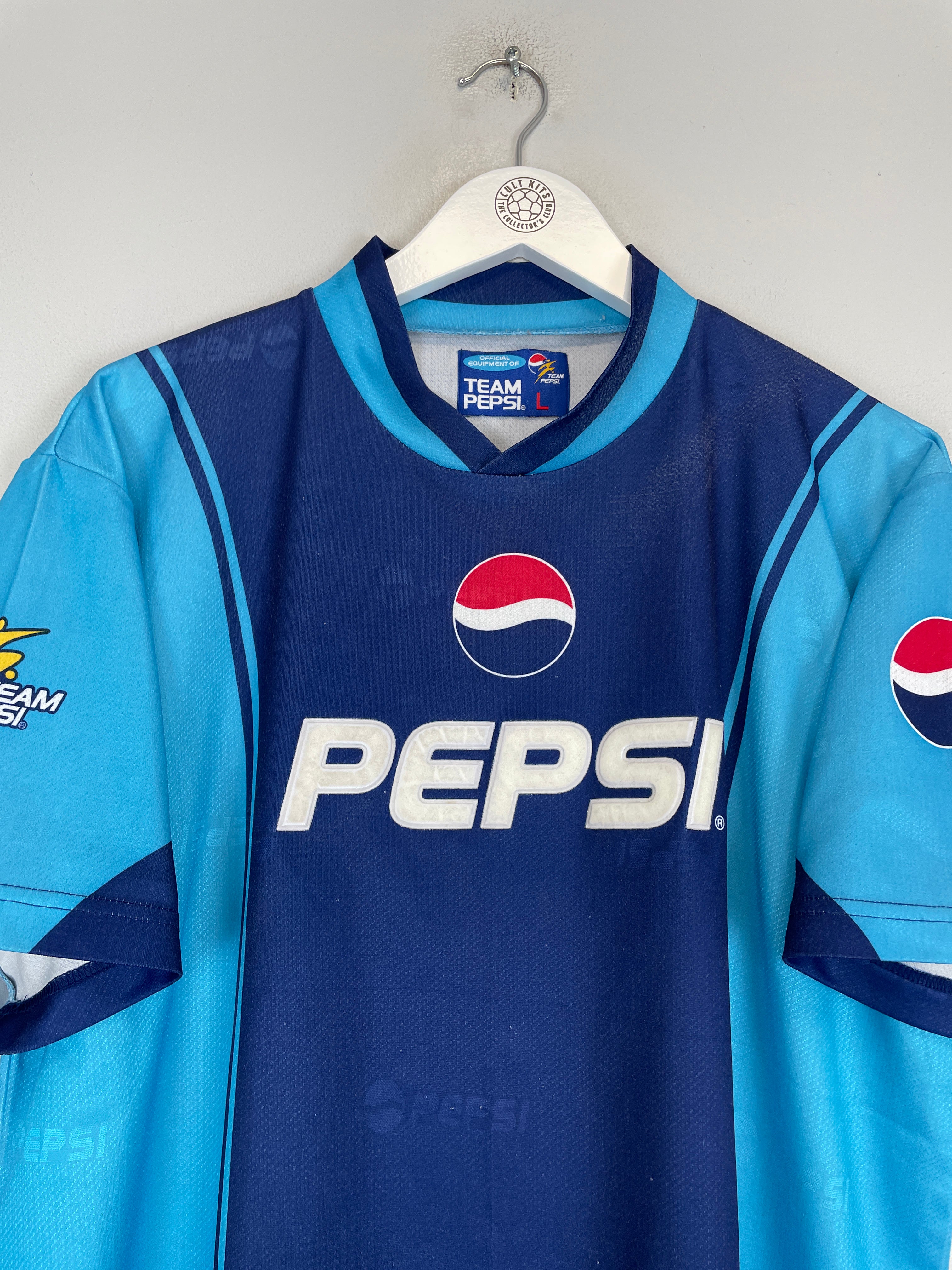 Shop 2000 PEPSI 'ASK FOR MORE' SHIRT (L), classic football shirts, vintage football shirts & retro soccer jerseys at Cult Kits