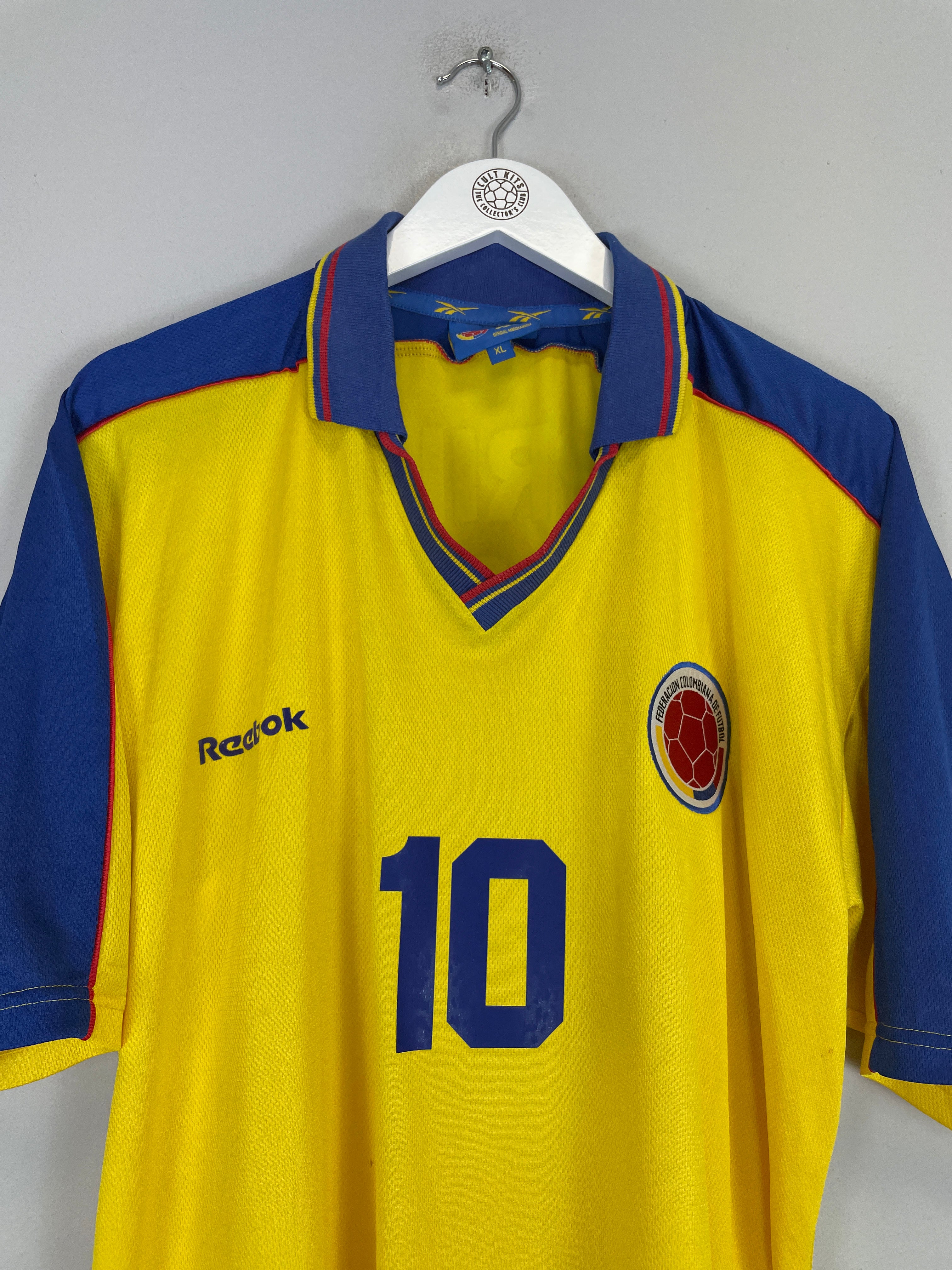 Shop 1997/98 COLOMBIA ASPRILLA #10 HOME SHIRT (XL) REEBOK, classic football shirts, vintage football shirts & retro soccer jerseys at Cult Kits