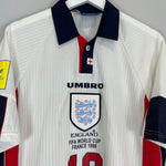 Shop 1997/99 ENGLAND SHERINGHAM #10 HOME SHIRT (XL) UMBRO, classic football shirts, vintage football shirts & retro soccer jerseys at Cult Kits
