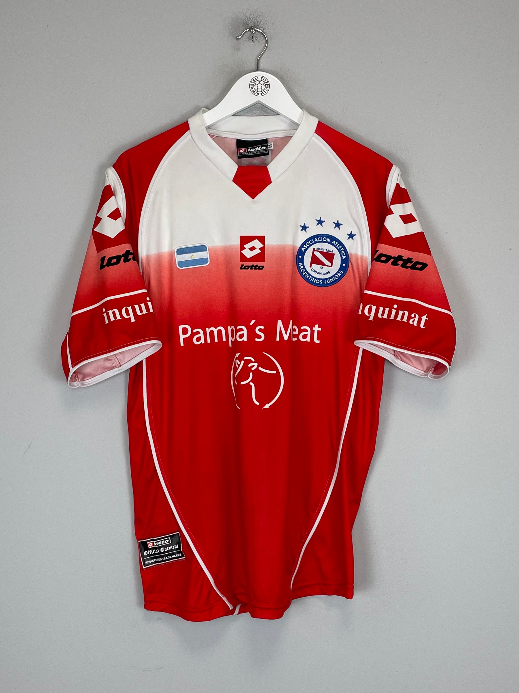 Shop 2004/05 ARGENTINOS JUNIORS HOME SHIRT (M) LOTTO, classic football shirts, vintage football shirts & retro soccer jerseys at Cult Kits