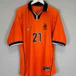 Shop 1998/00 NETHERLANDS HASSELBAINK #21 HOME SHIRT (XL) NIKE, classic football shirts, vintage football shirts & retro soccer jerseys at Cult Kits